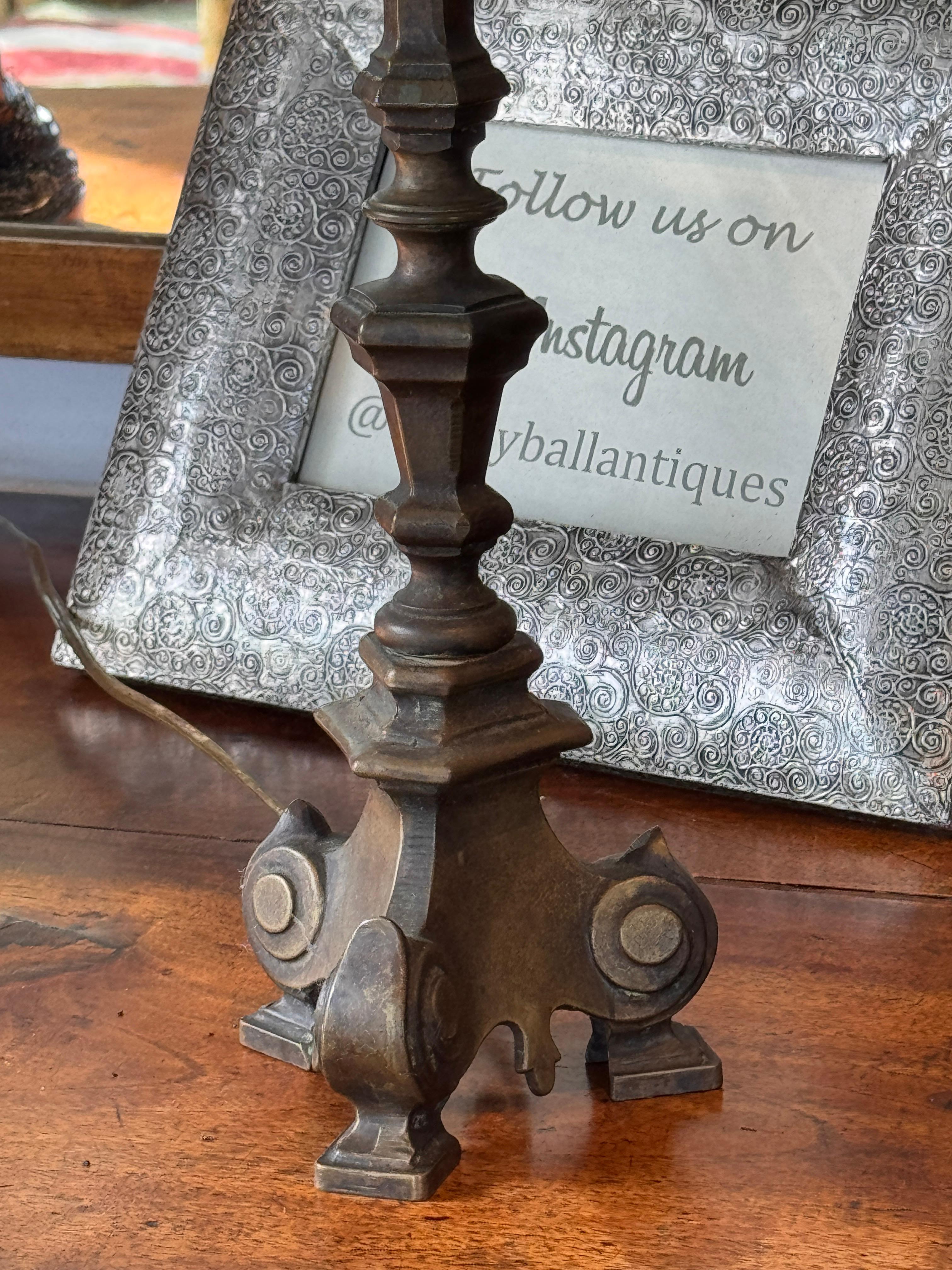 Bronze Altar Stick Lamp For Sale 1