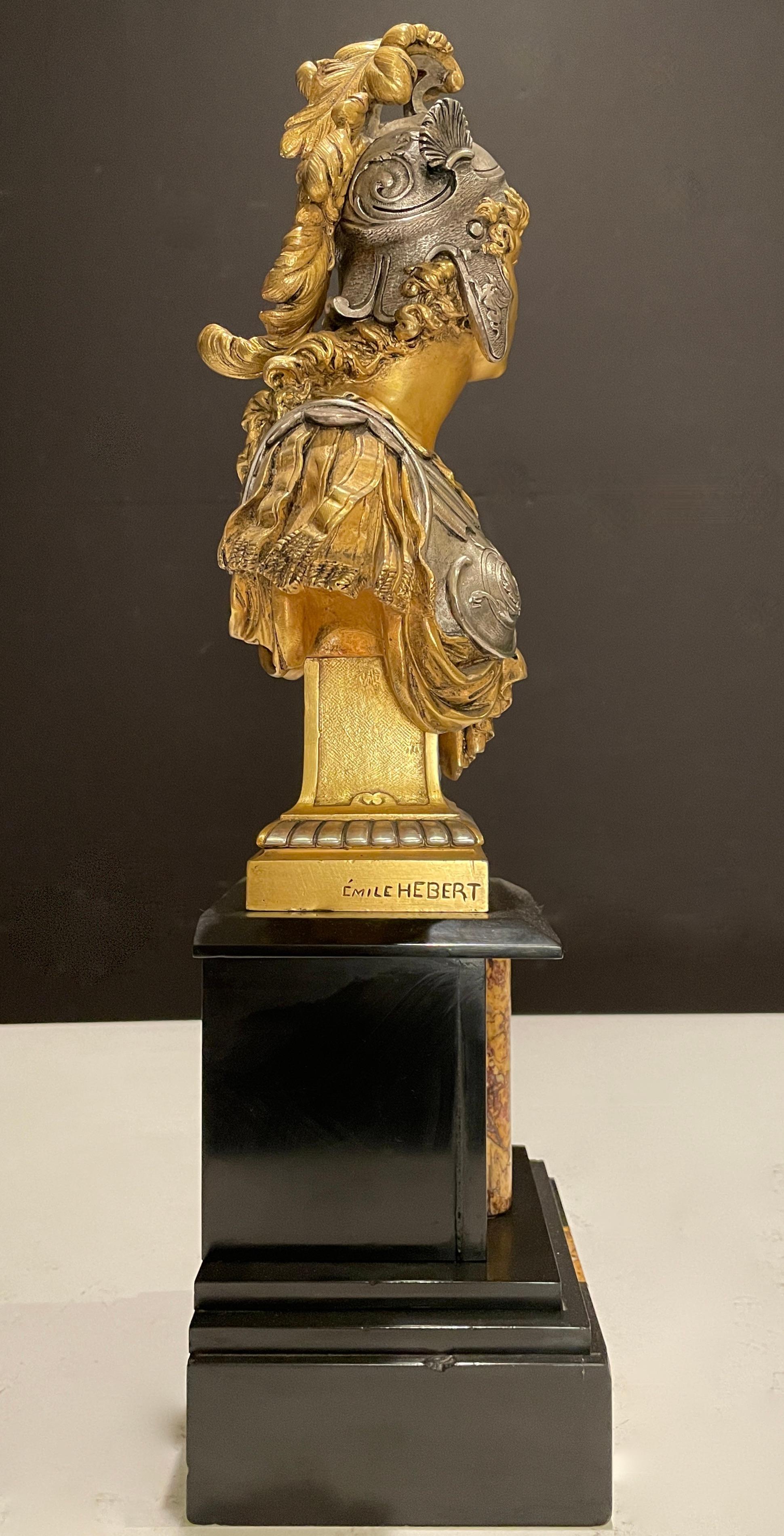 French Gilt And Silvered Bronze  by Pierre Eugène Emile Hebert For Sale