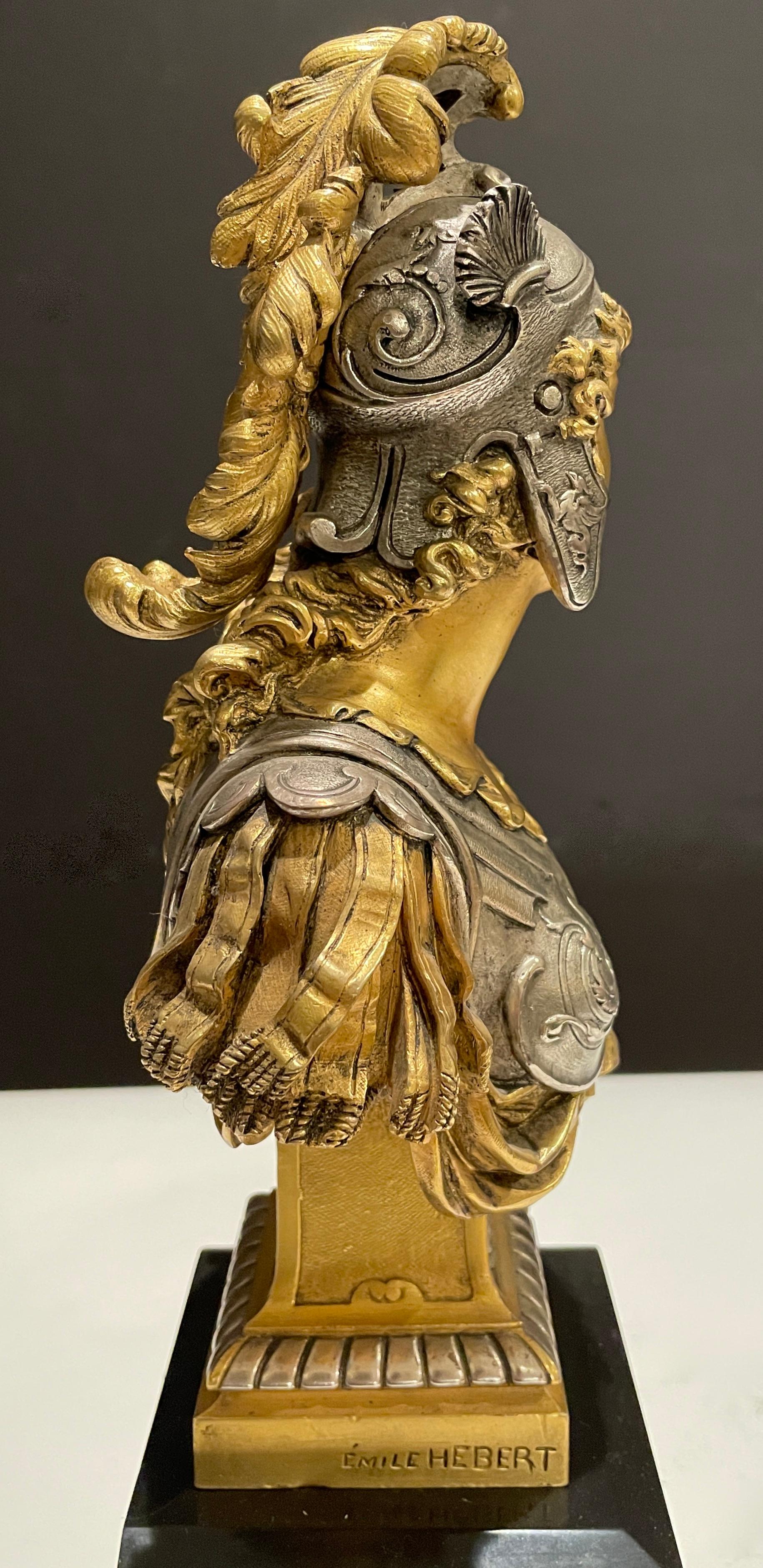 Belle Époque Bronze doré et argenté  par Pierre Eugène Emile Hebert en vente