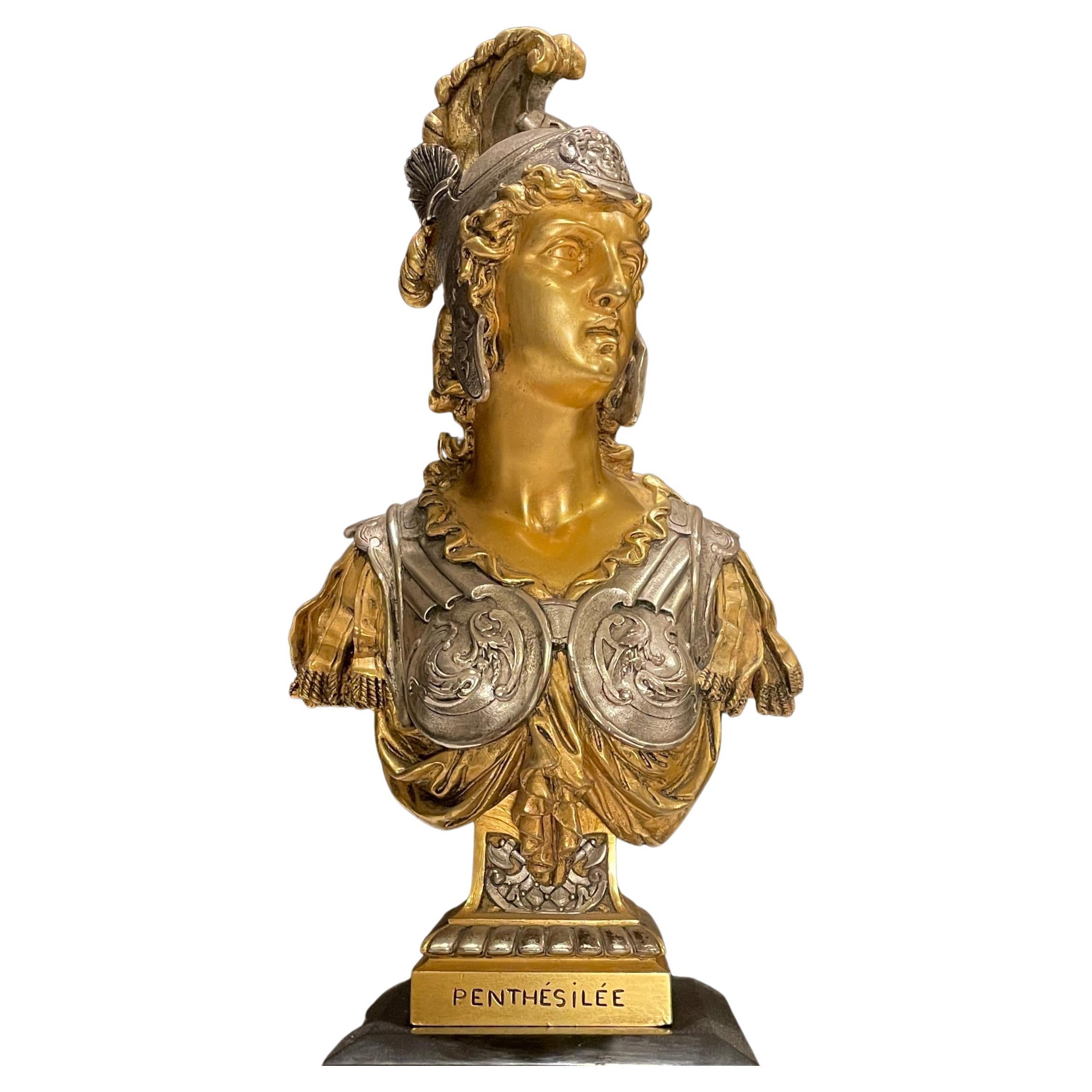 Bronze Amazon Queen by Pierre Eugène Emile Hebert For Sale at 1stDibs