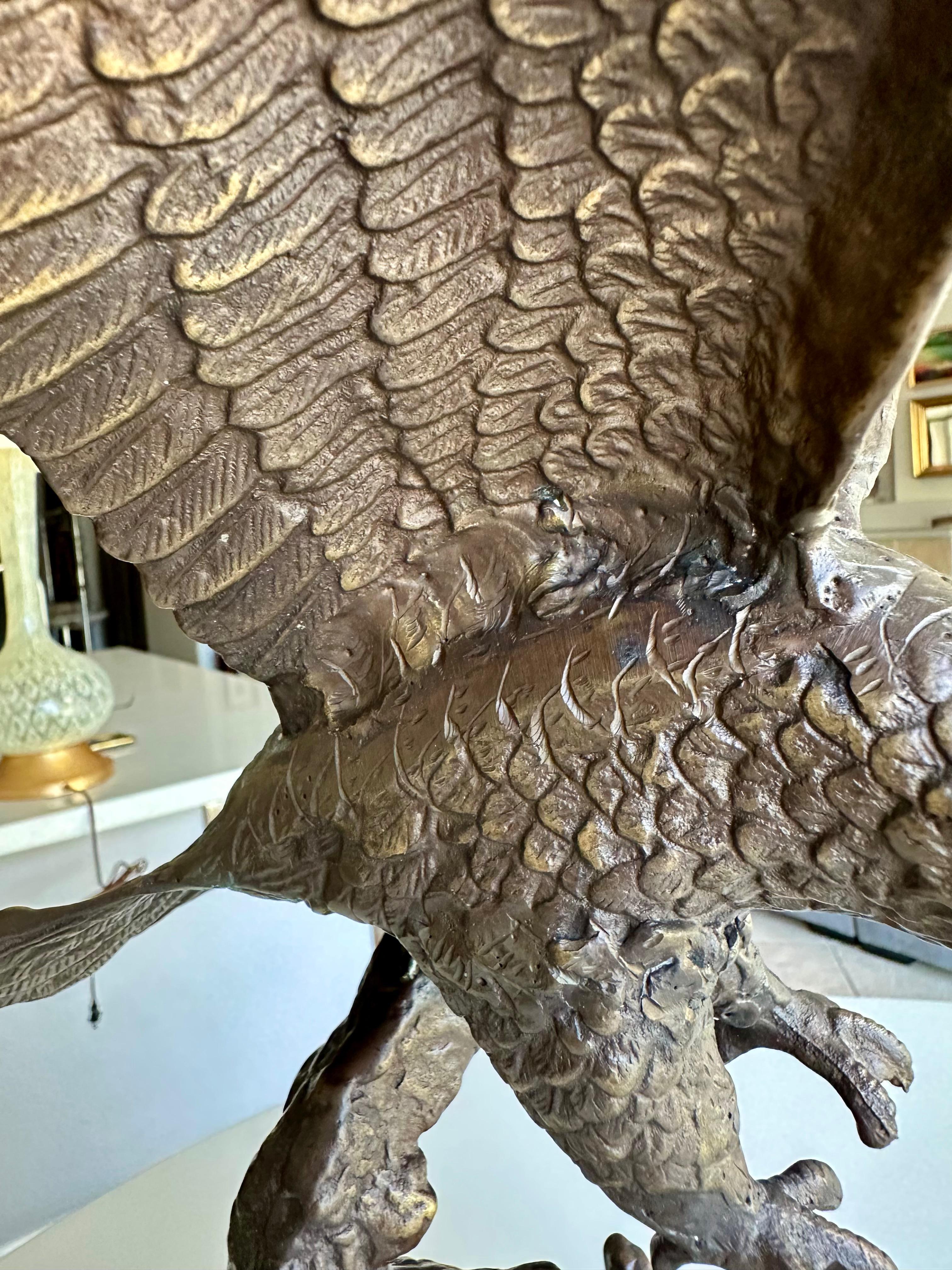 Bronze American Bald Bird Eagle Statue For Sale 11
