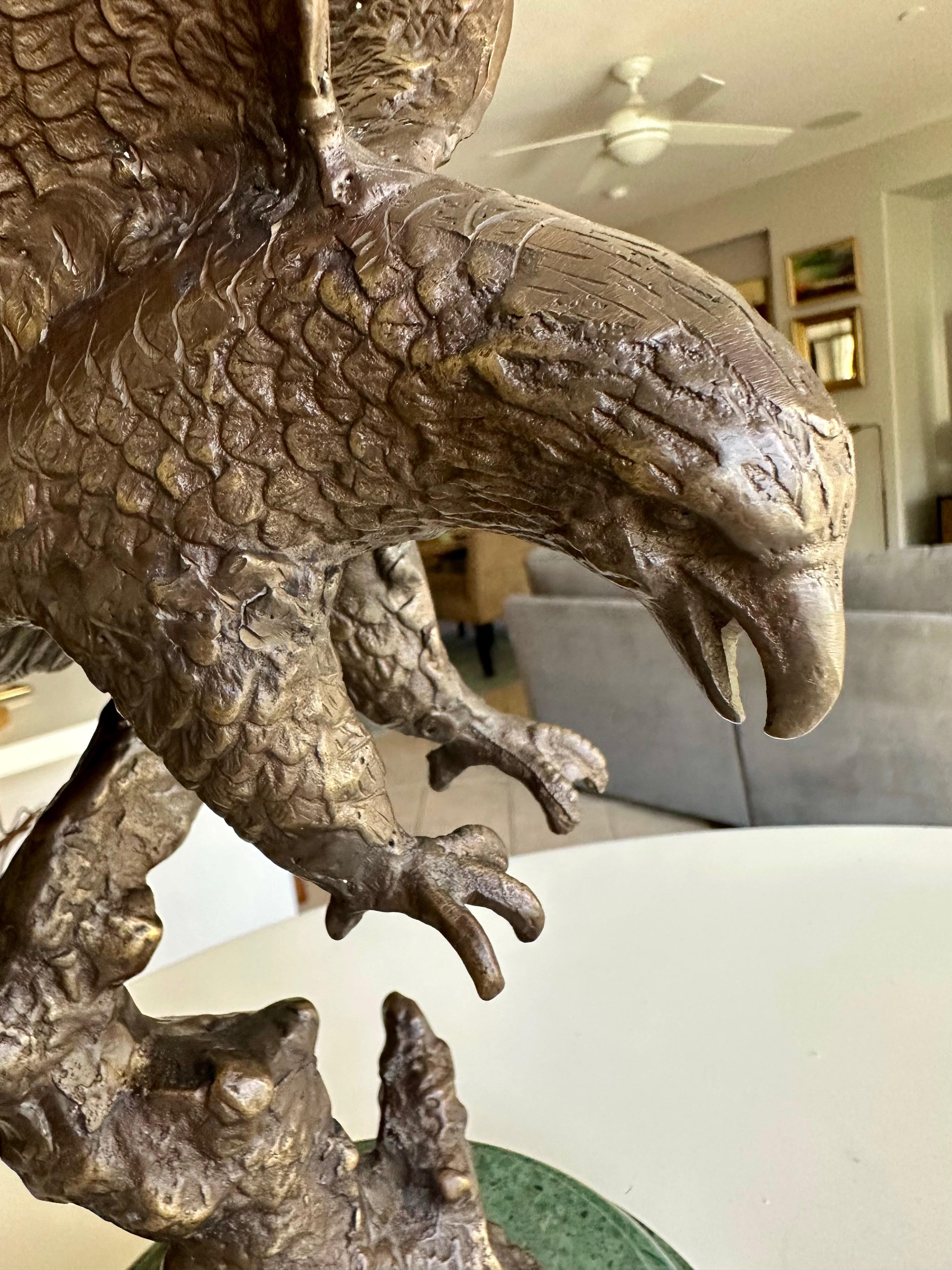 Bronze American Bald Bird Eagle Statue For Sale 12