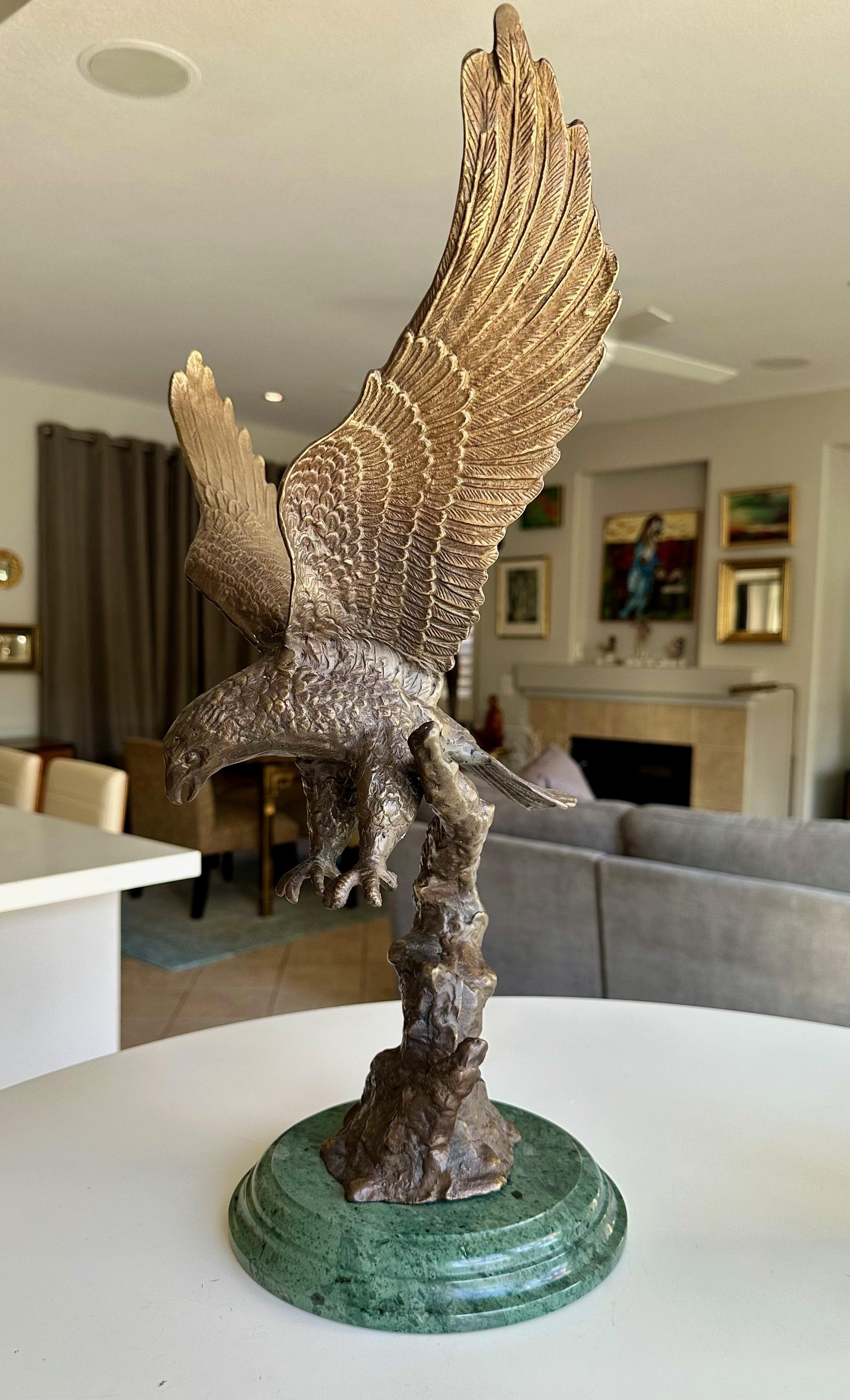 Bronze American Bald Bird Eagle Statue For Sale 1