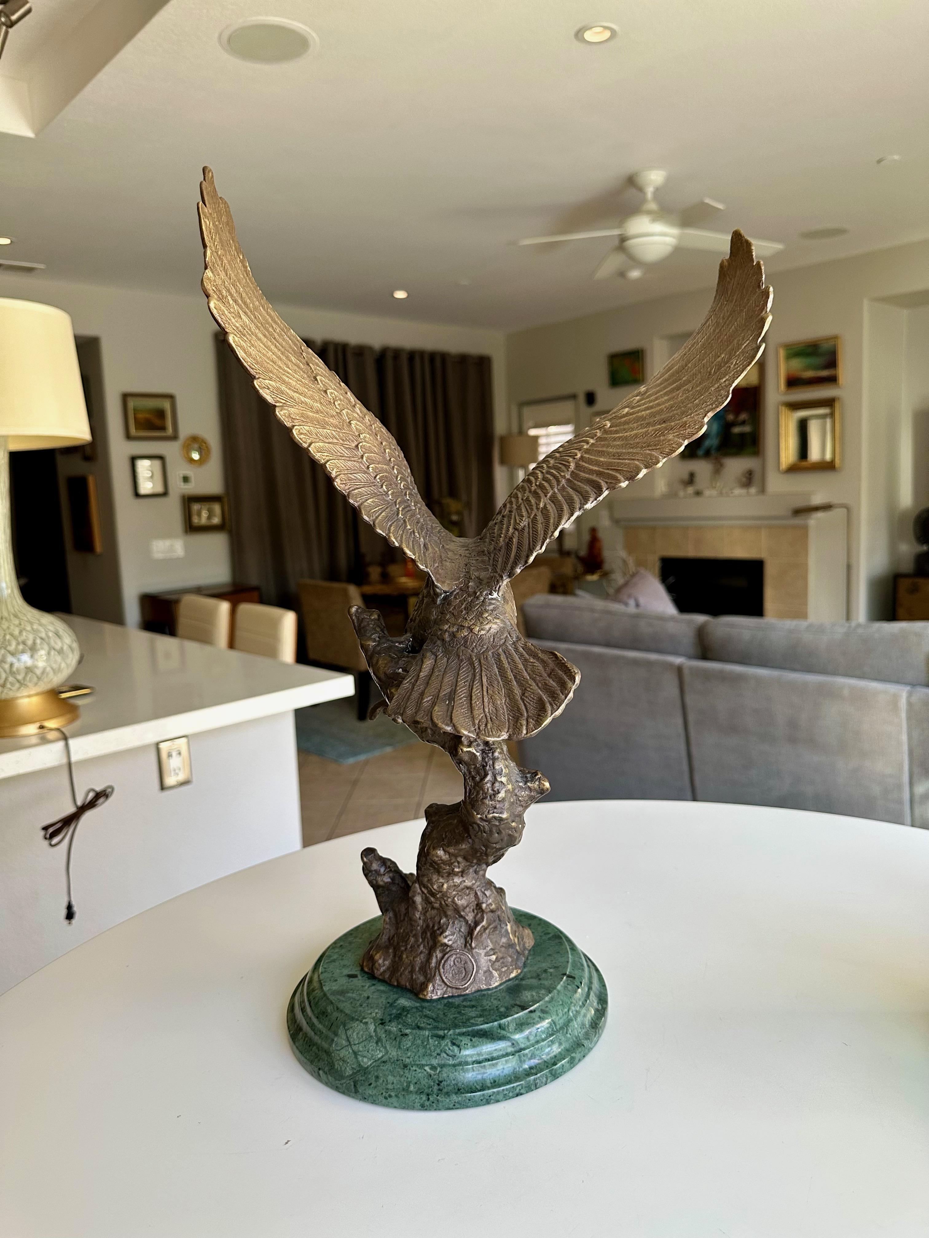Bronze American Bald Bird Eagle Statue For Sale 2