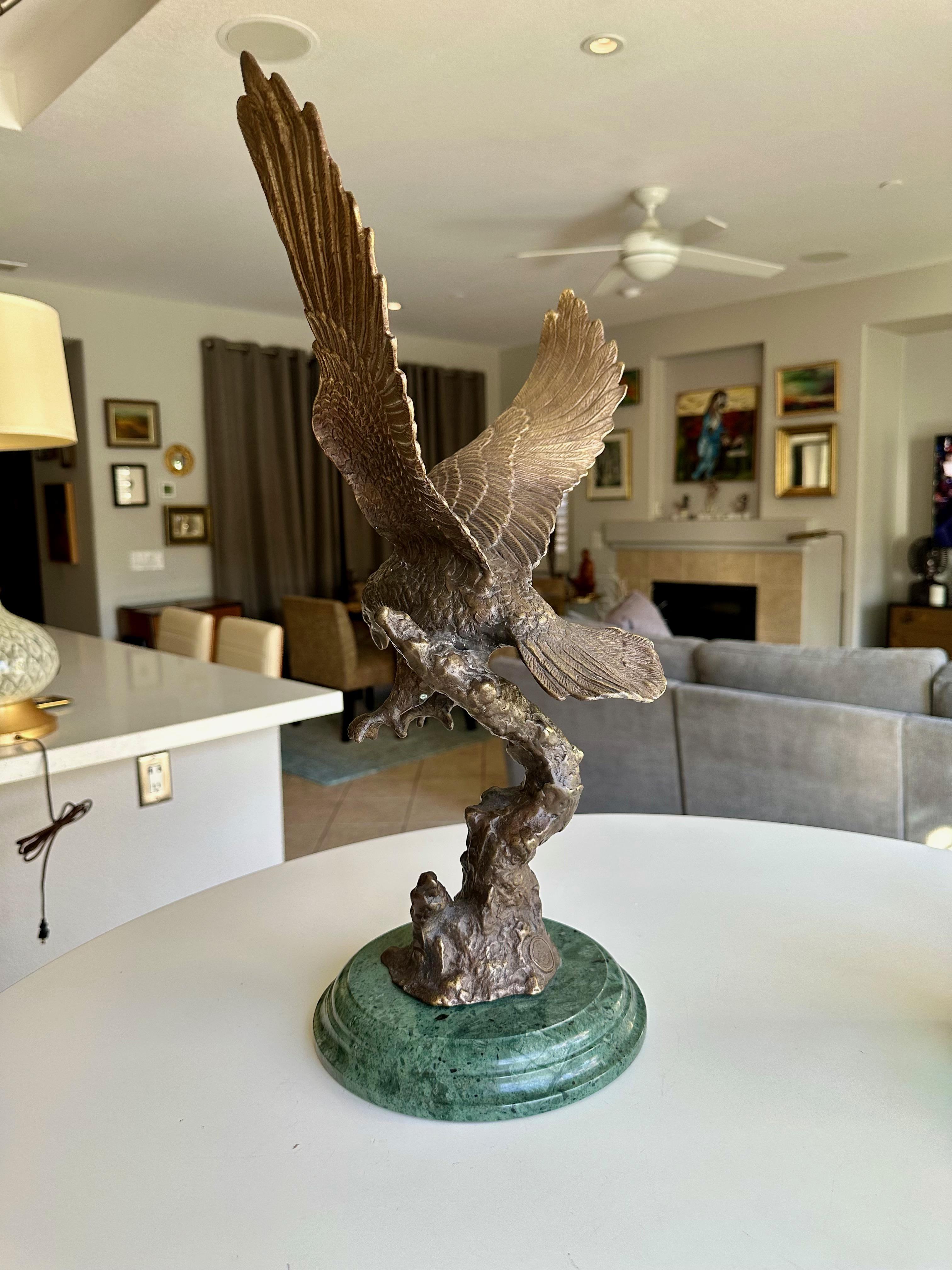 Bronze American Bald Bird Eagle Statue For Sale 3