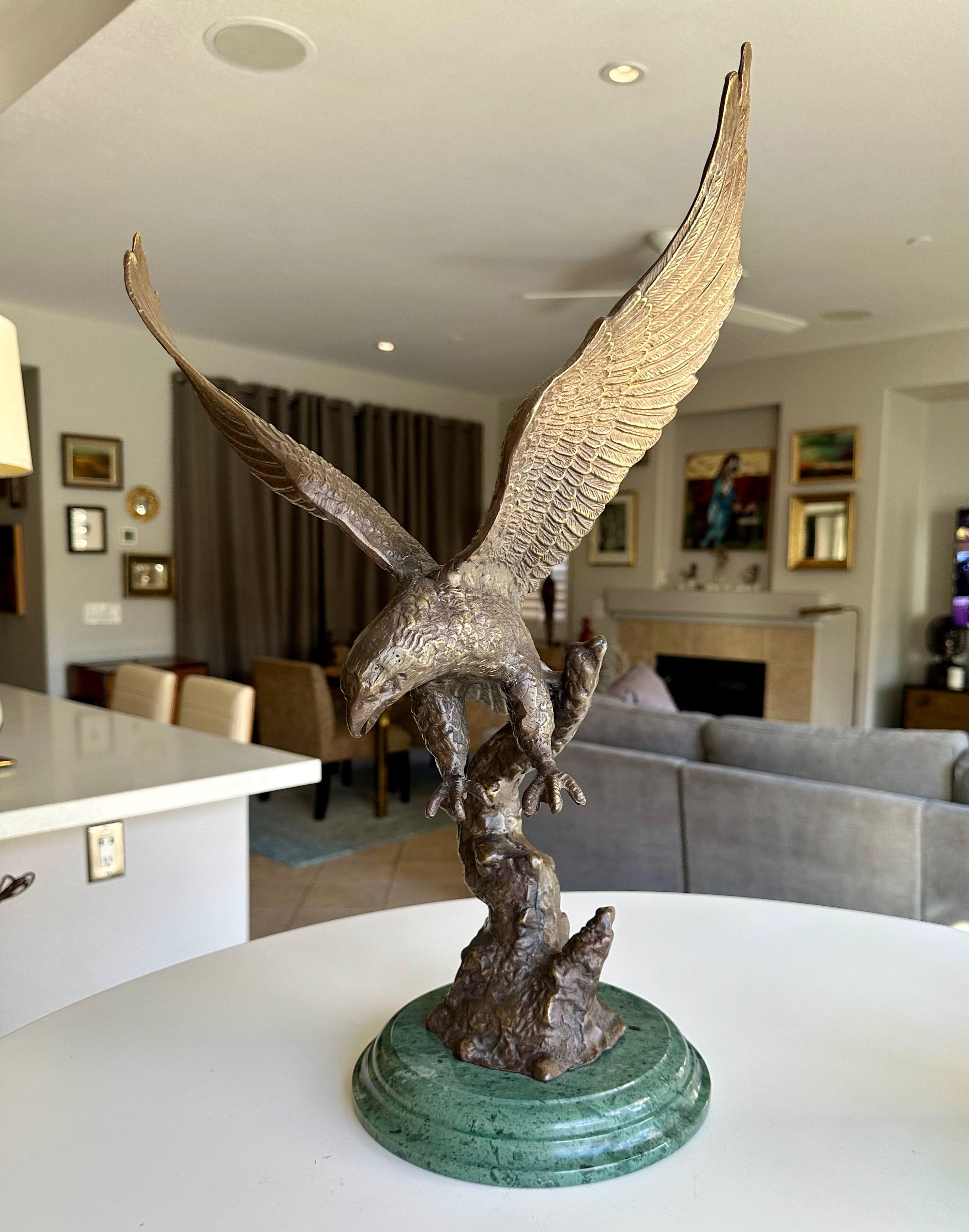 Bronze American Bald Bird Eagle Statue For Sale 4
