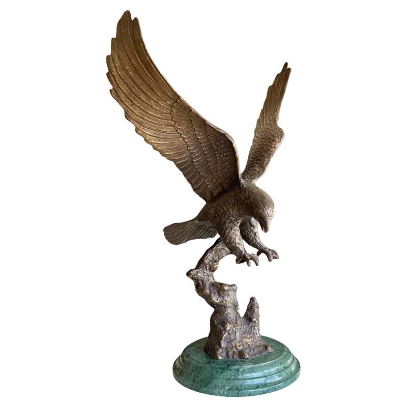RULAS Large French Art Deco Golden Eagle Sculpture, 1920 For Sale at ...