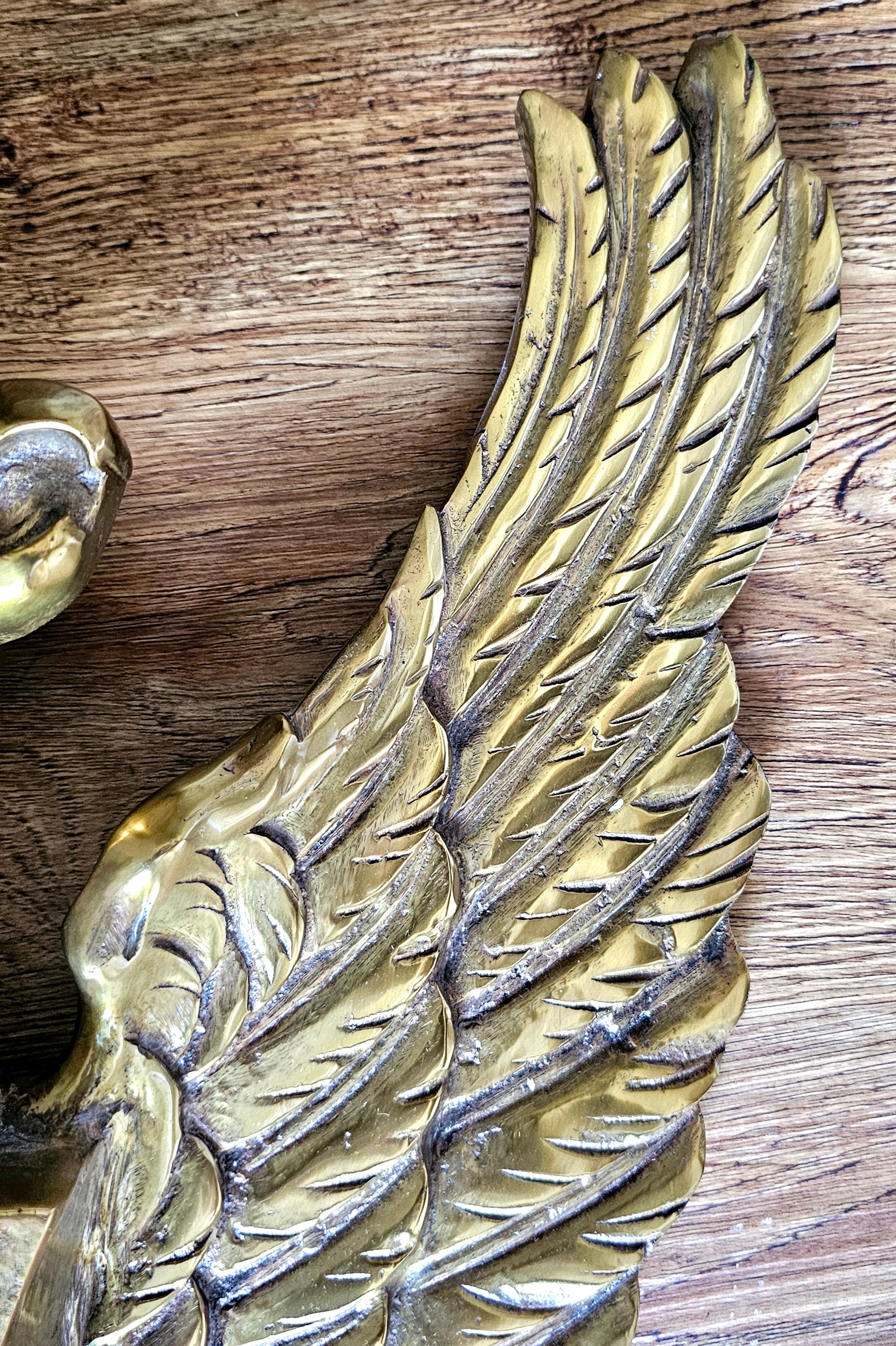 19th Century American Federal Bronze Bald  Eagle Wall Hanging Sculpture,  Large For Sale 1