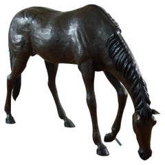 Estatua animal de bronce de caballo cuarto de milla americano