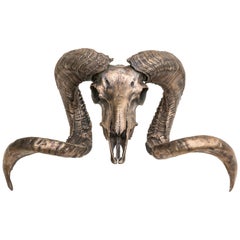Decorative Bronze American Ram Skull for wall mount or table accent