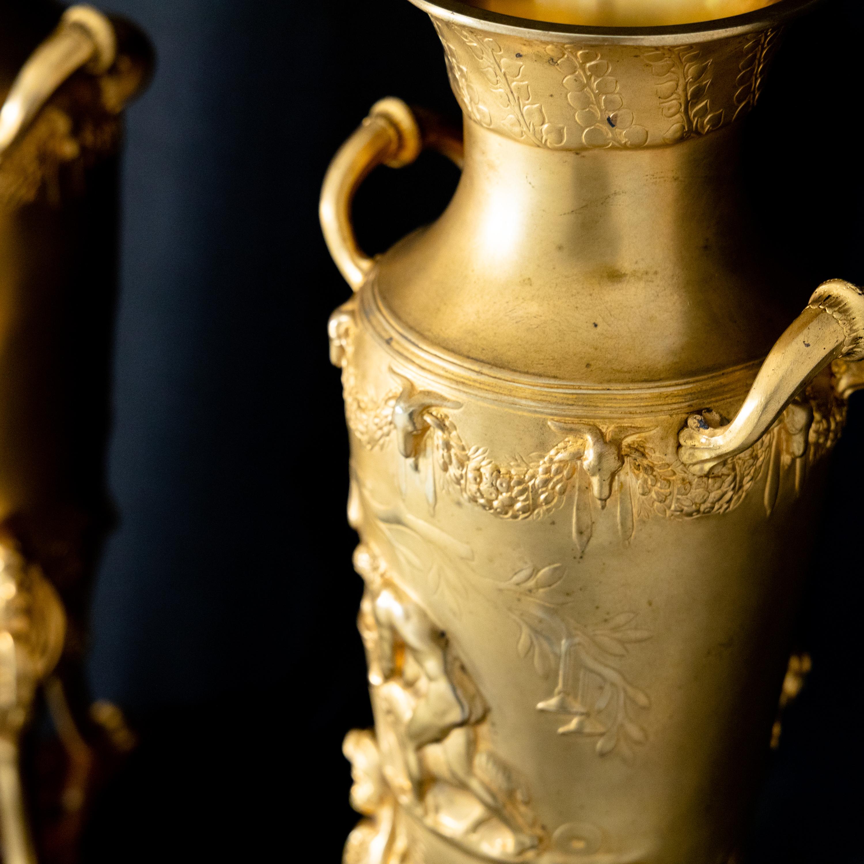Bronze Amphorae, Levillain & Barbedienne, France, Late 19th Century For Sale 3