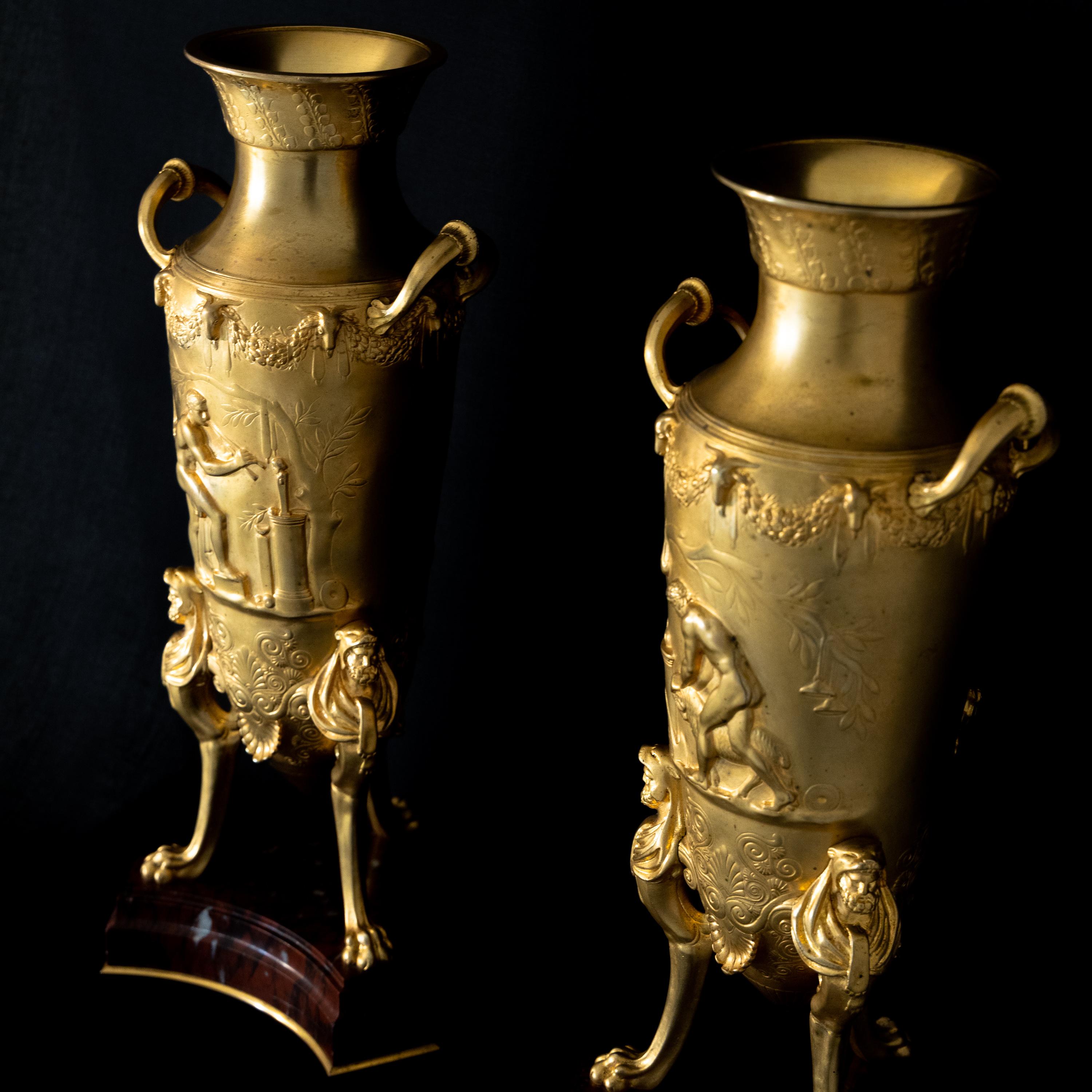 Bronze Amphorae, Levillain & Barbedienne, France, Late 19th Century For Sale 4