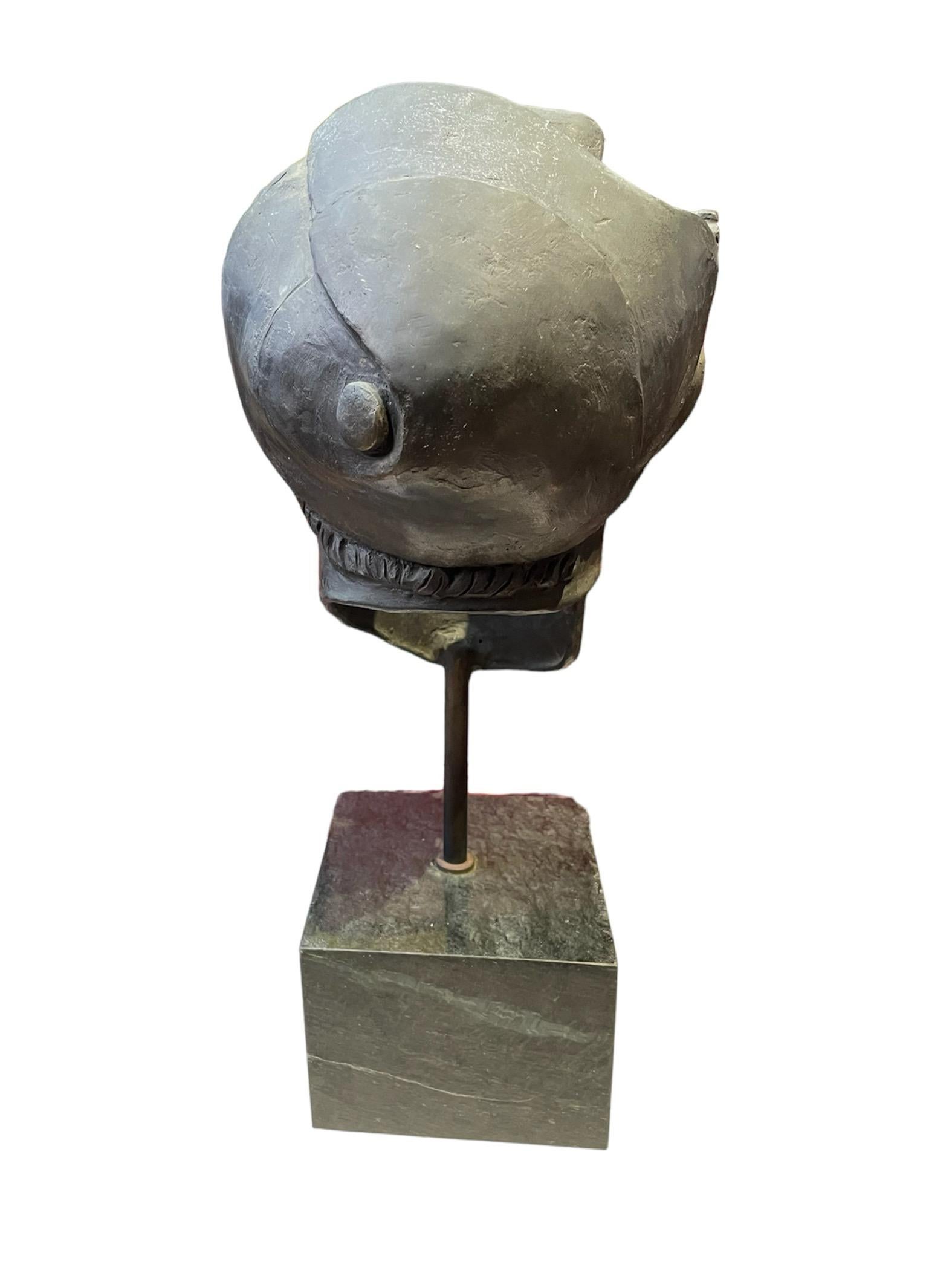 Bronze Anatomical Sculpture Of Head And Face By Alfonso Arana For Sale 2