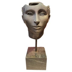 Bronze Anatomical Sculpture Of Head And Face By Alfonso Arana