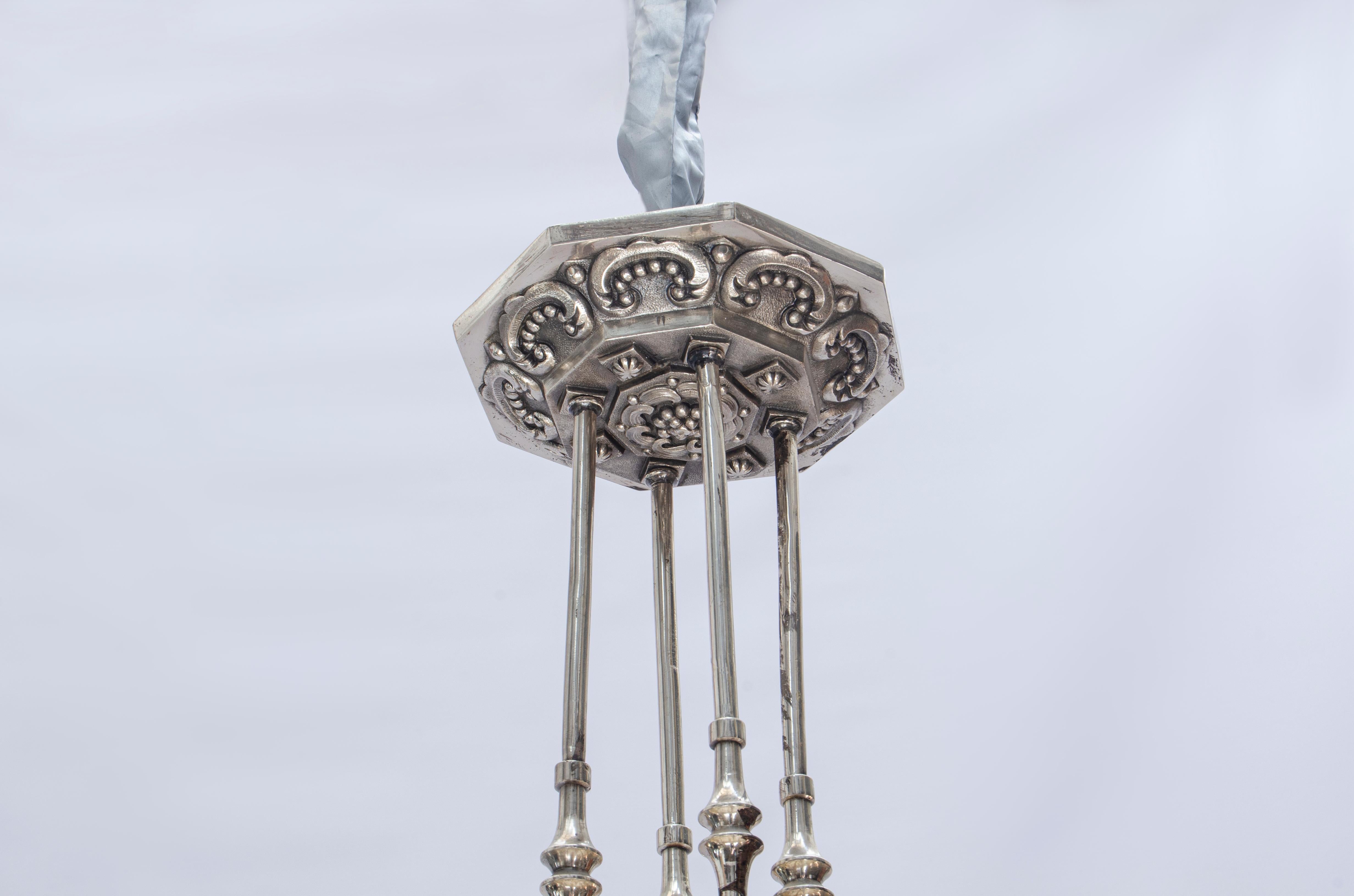 Bronze and alabaster Art Deco hanging In Good Condition For Sale In Ciudad Autónoma Buenos Aires, C