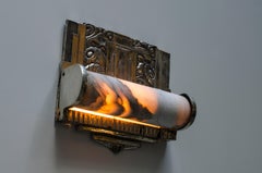 Art Deco Silver-Plated Bronze and Alabaster Sconces by Genet & Michon