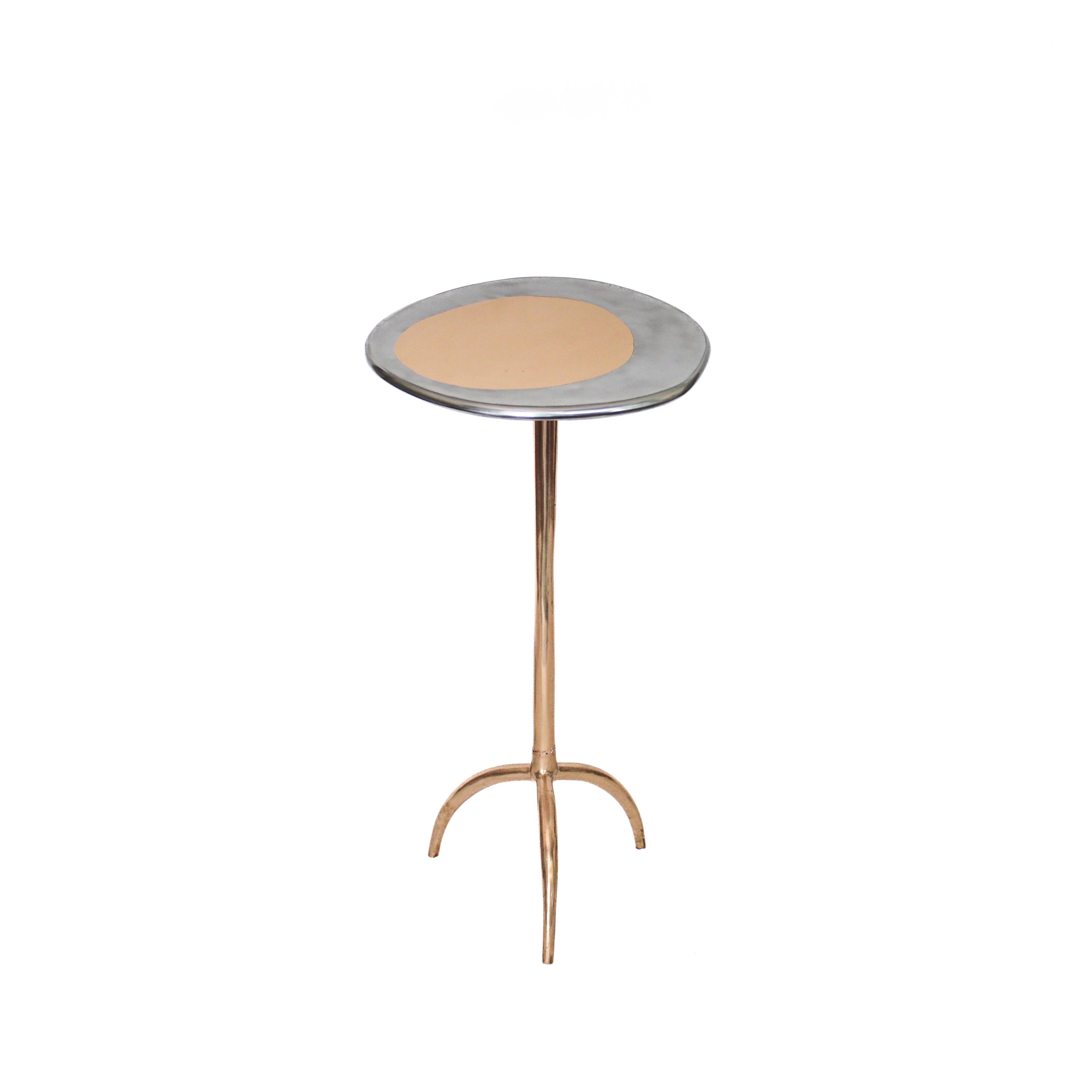 Bronze and Aluminum Colla Side Table II by Studio Sunt
Dimensions: D 31 x H 60 cm. 
Materials: Bronze, Aluminum.

Studio Sunt is an Istanbul-based design studio that renews traditions by applying fine craftsmanship to contemporary design with the