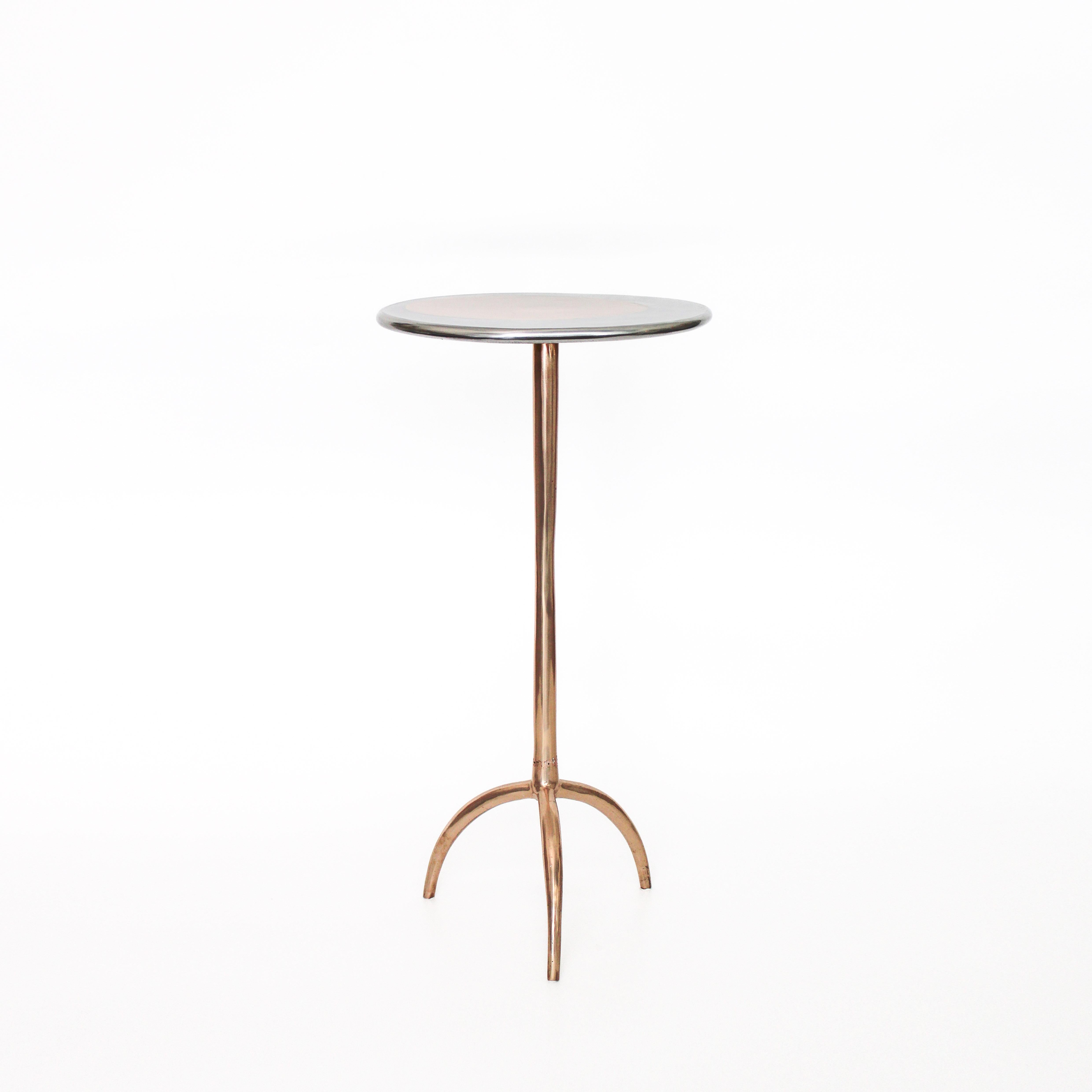 Post-Modern Bronze and Aluminum Colla Side Table II by Studio Sunt For Sale