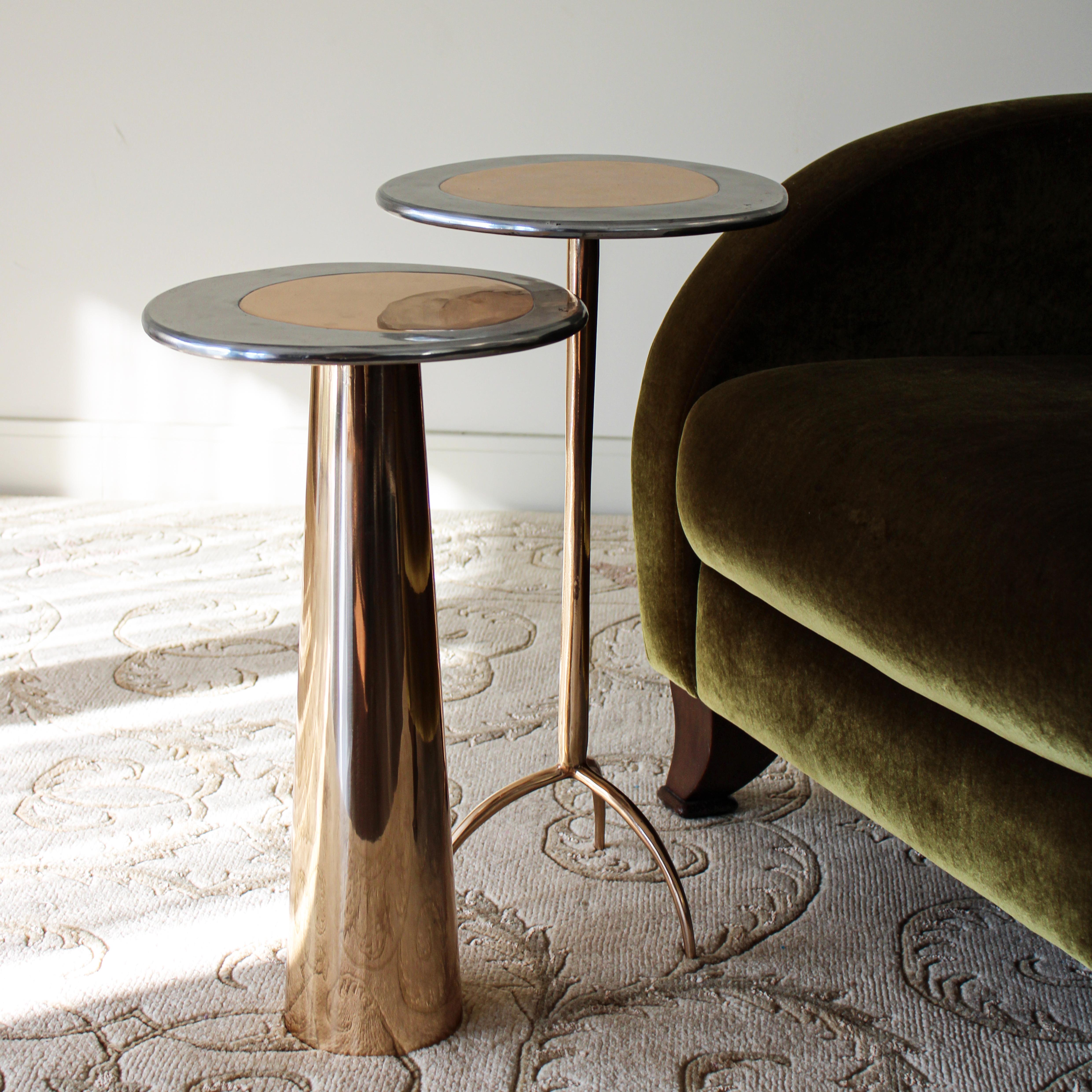 Contemporary Bronze and Aluminum Colla Side Table II by Studio Sunt For Sale