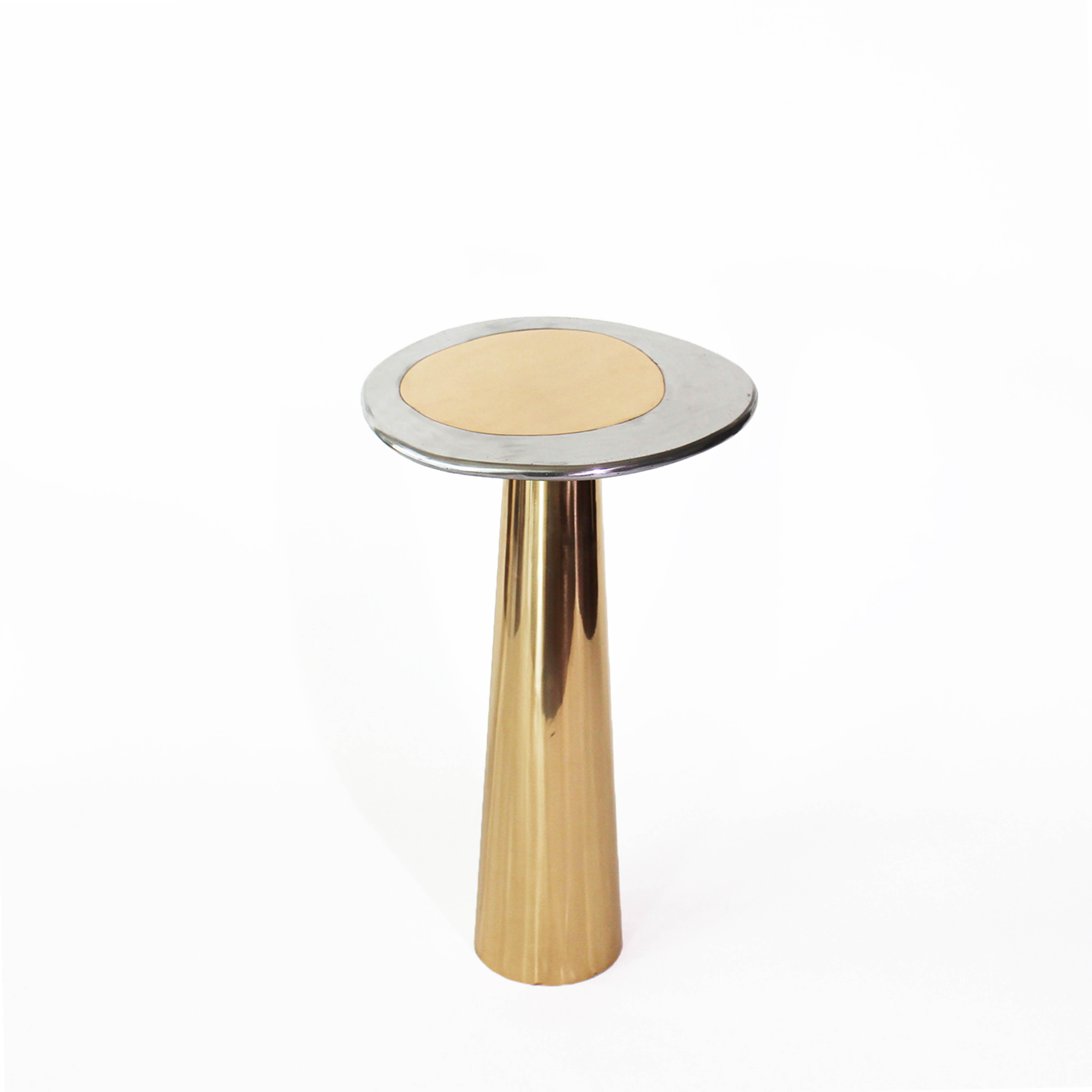 Bronze and Aluminum Cone Side Table I by Studio Sunt
Dimensions: D 31 x H 54 cm. 
Materials: Bronze, Aluminum.

Studio Sunt is an Istanbul-based design studio that renews traditions by applying fine craftsmanship to contemporary design with the