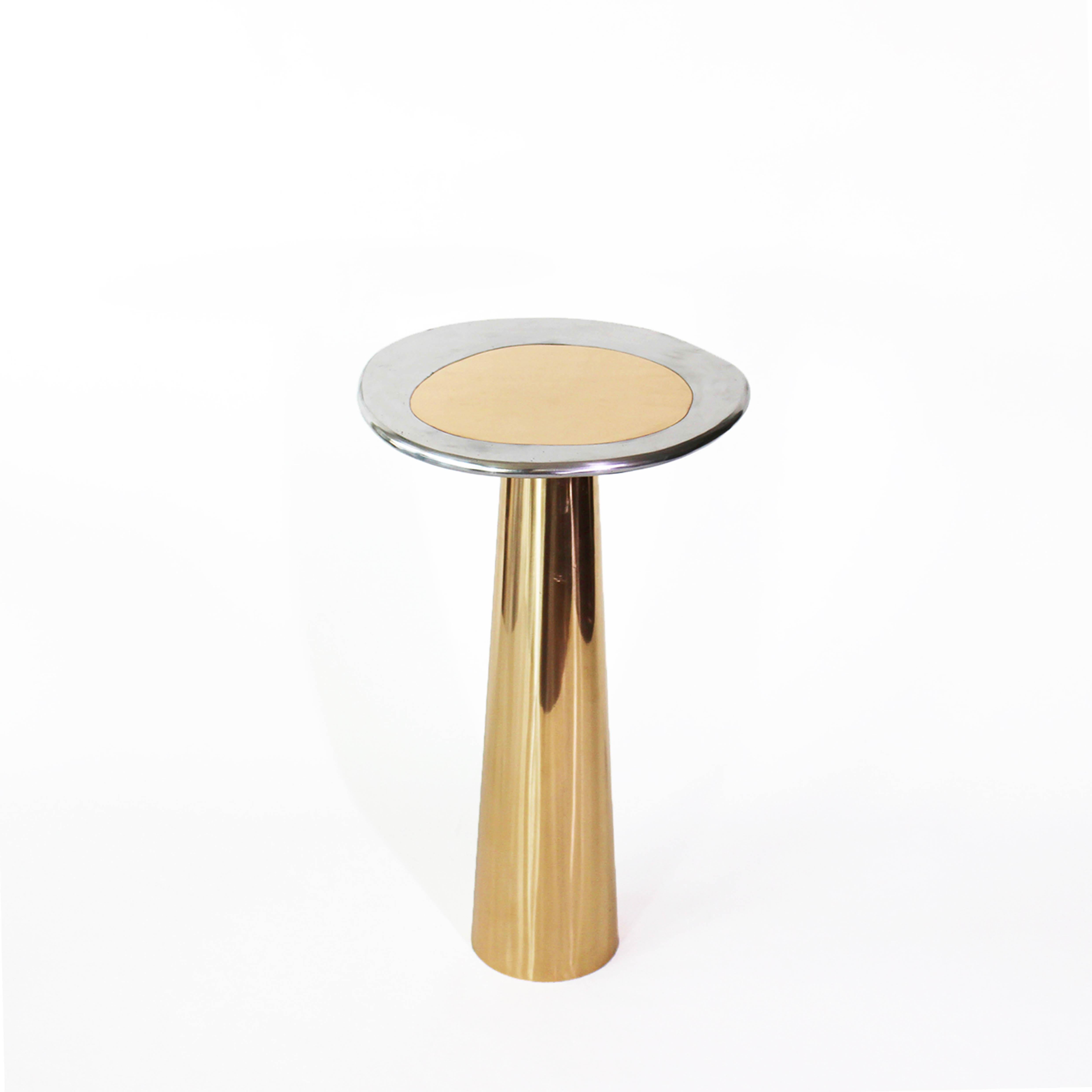 Post-Modern Bronze and Aluminum Cone Side Table I by Studio Sunt For Sale