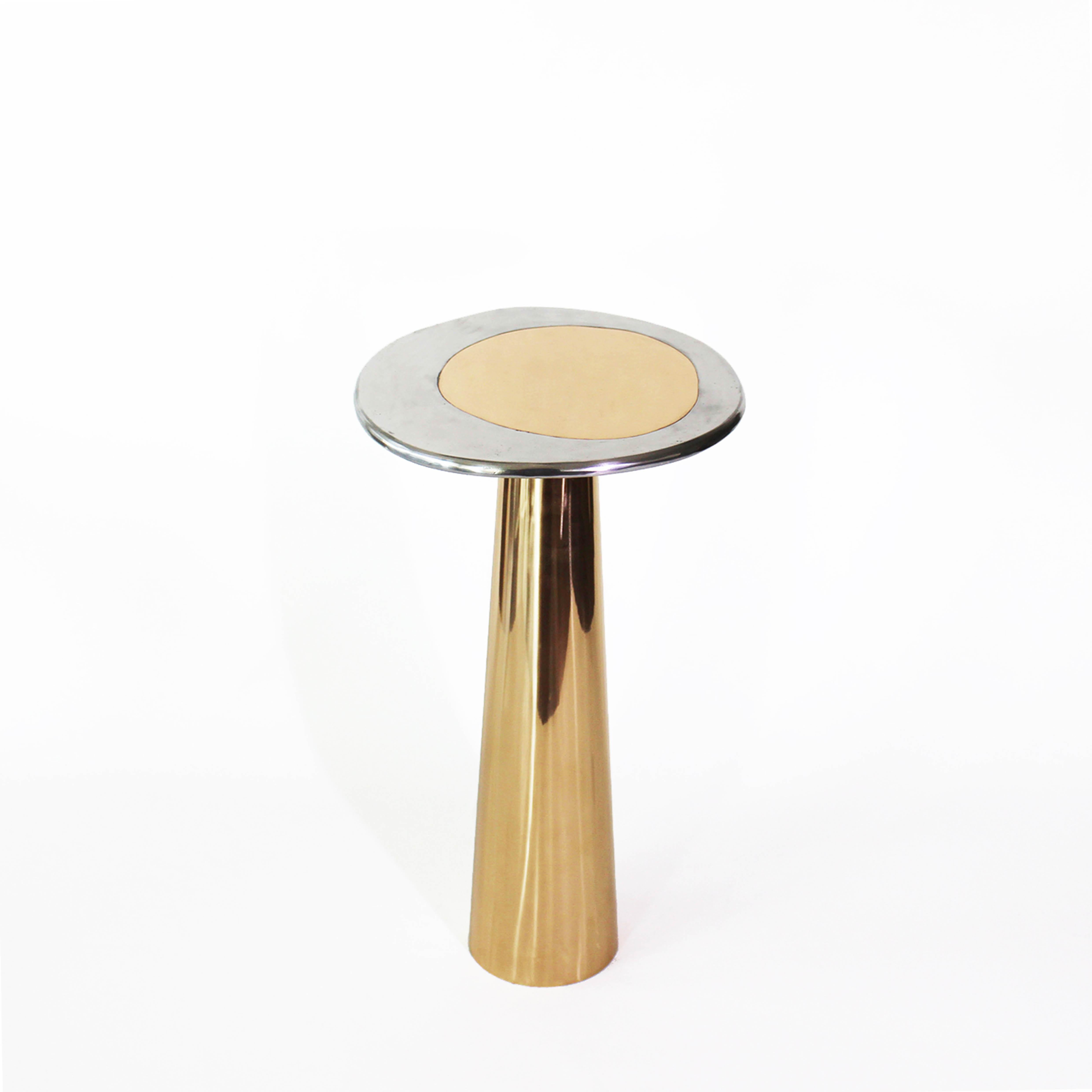 Turkish Bronze and Aluminum Cone Side Table I by Studio Sunt For Sale