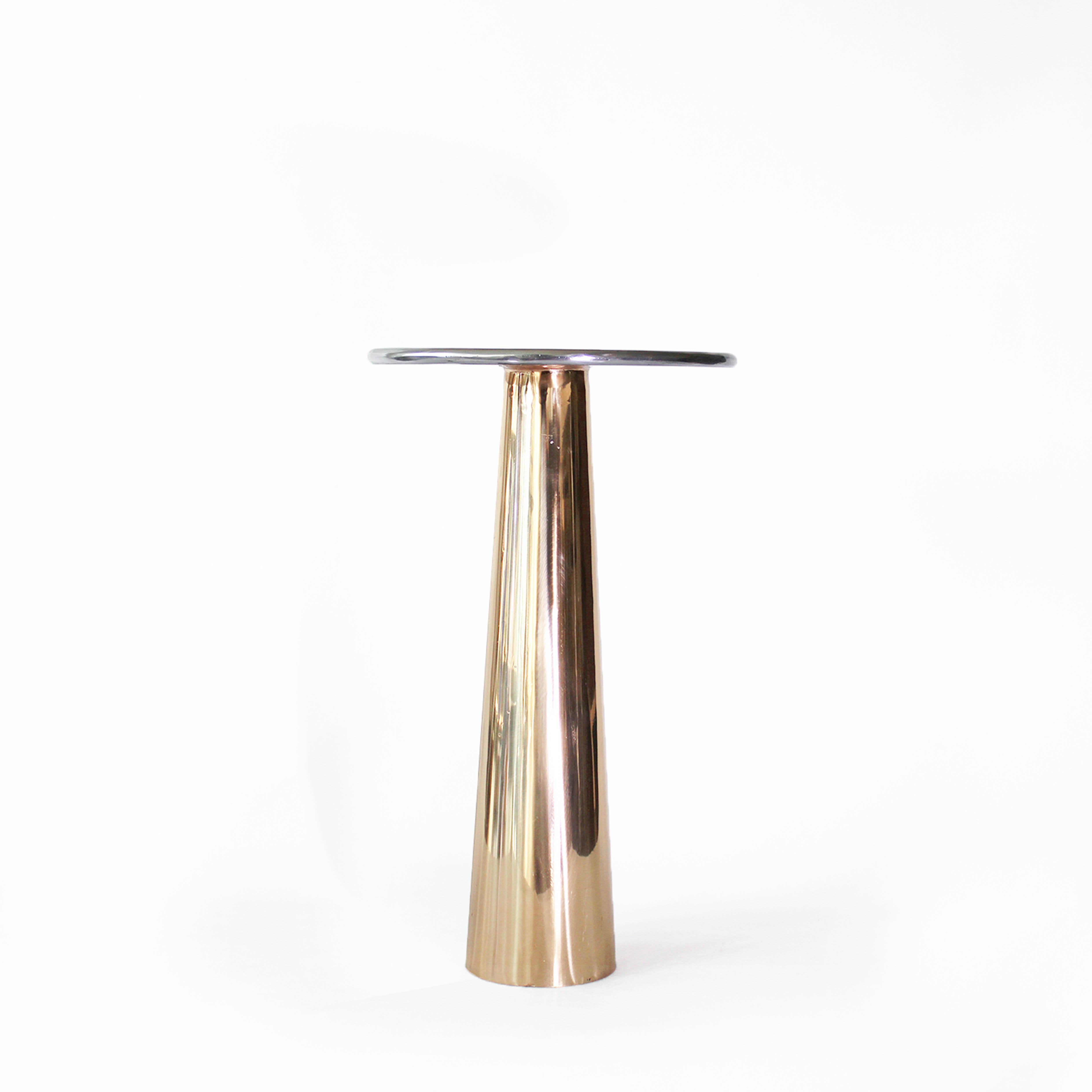 Bronze and Aluminum Cone Side Table I by Studio Sunt In New Condition For Sale In Geneve, CH