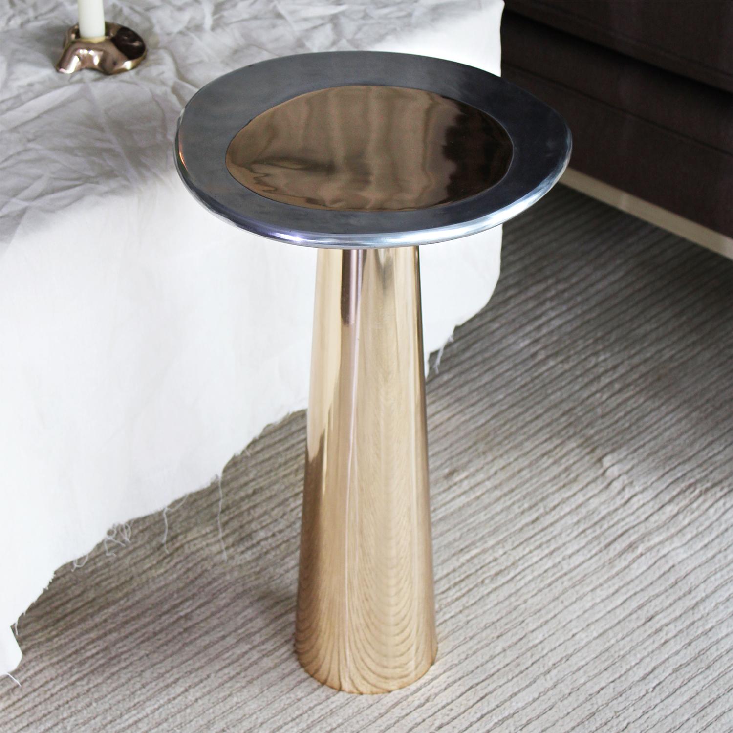 Bronze and Aluminum Cone Side Table I by Studio Sunt For Sale 3