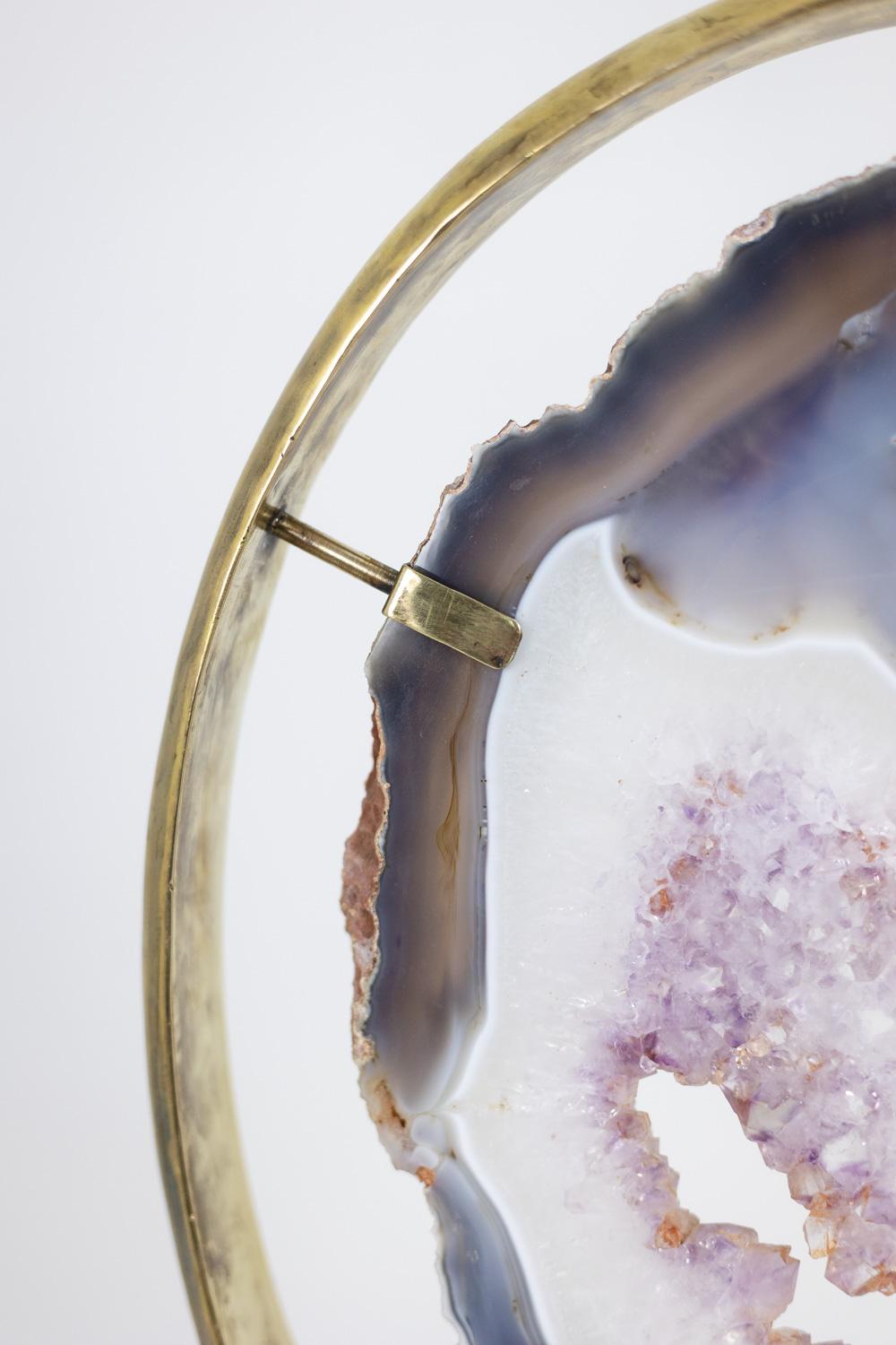 Bronze and amethyst lamp. 1970s. For Sale 6