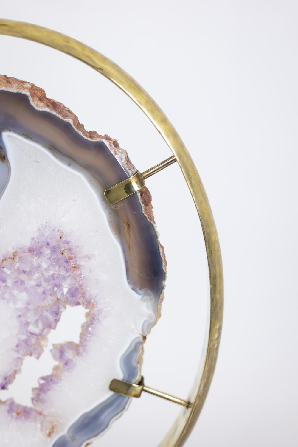 Bronze and amethyst lamp. 1970s. For Sale 3