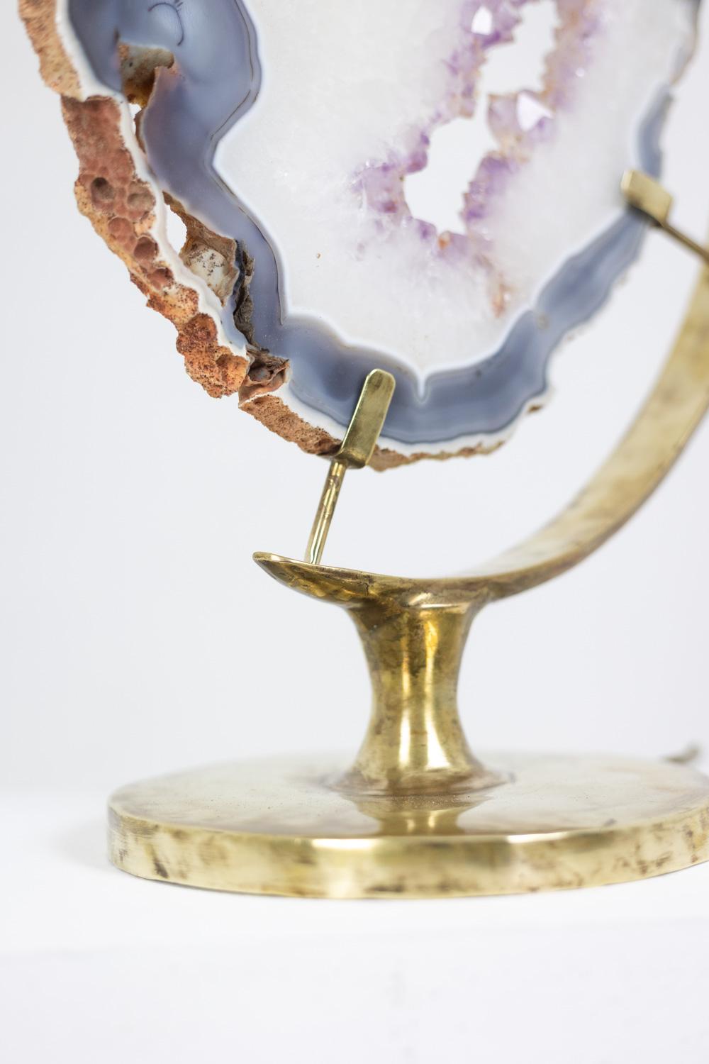 Bronze and amethyst lamp. 1970s. For Sale 4
