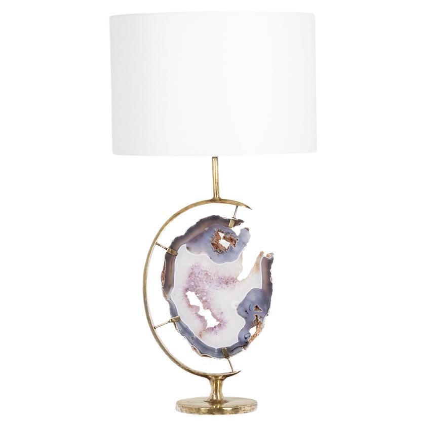 Bronze and amethyst lamp. 1970s. For Sale