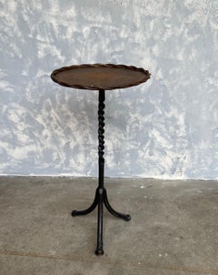 Bronze and Black Metal Drinks Table on a Tripod Base