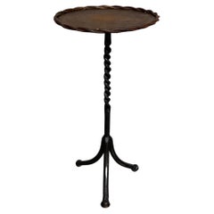 Bronze and Black Metal Drinks Table on a Tripod Base