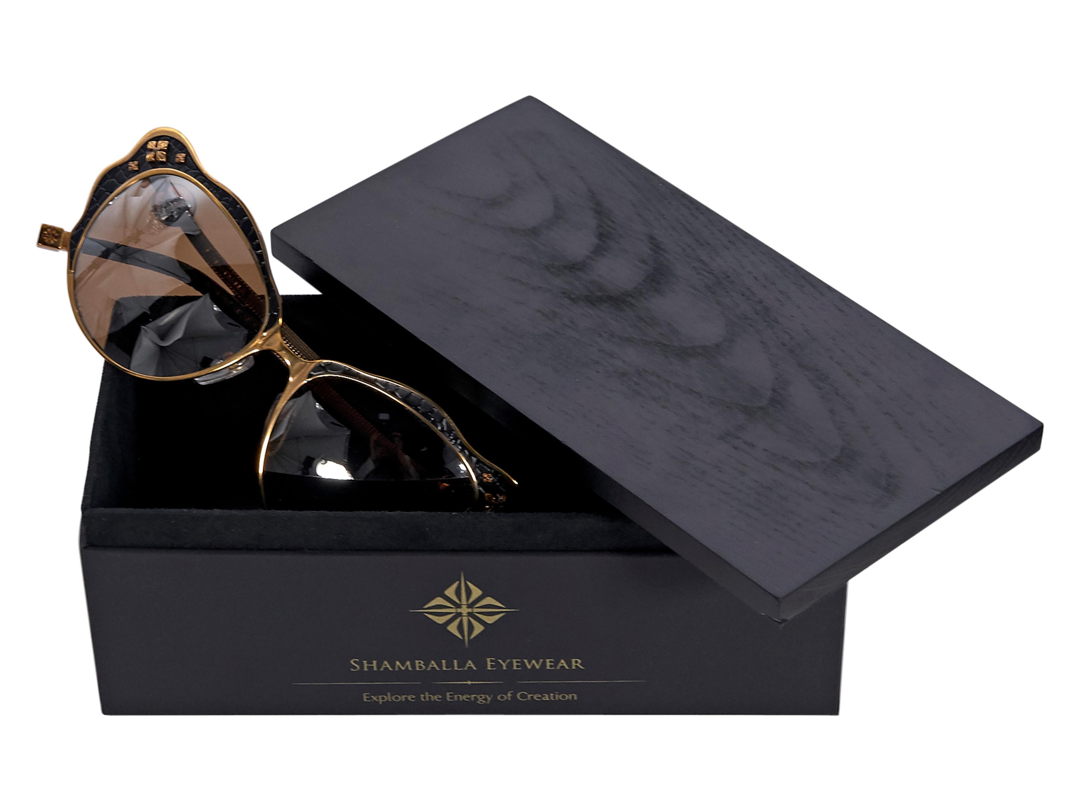 Brown Shamballa Bronze and Black Lotus 1 Cat-Eye Sunglasses
