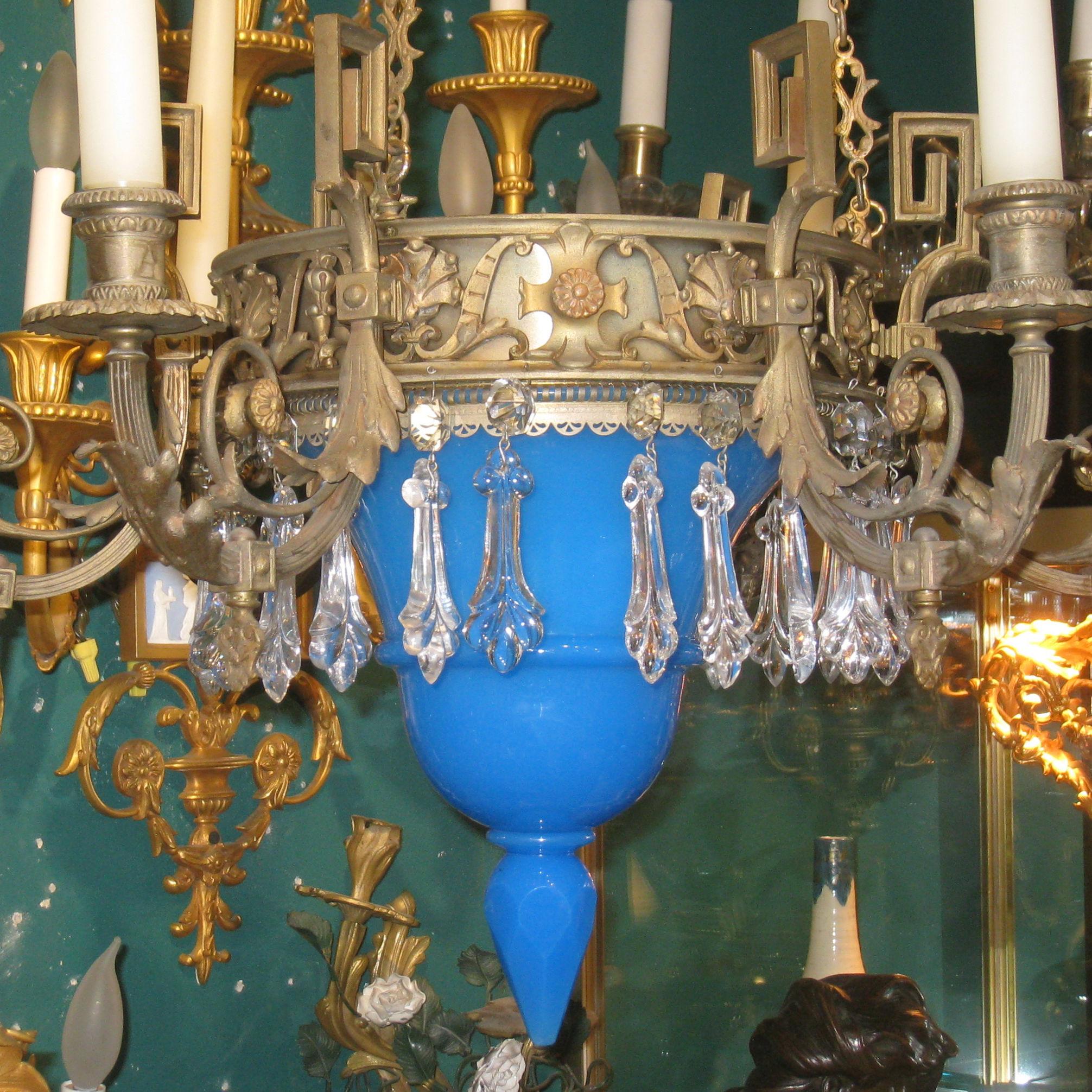 blue chandeliers for sale