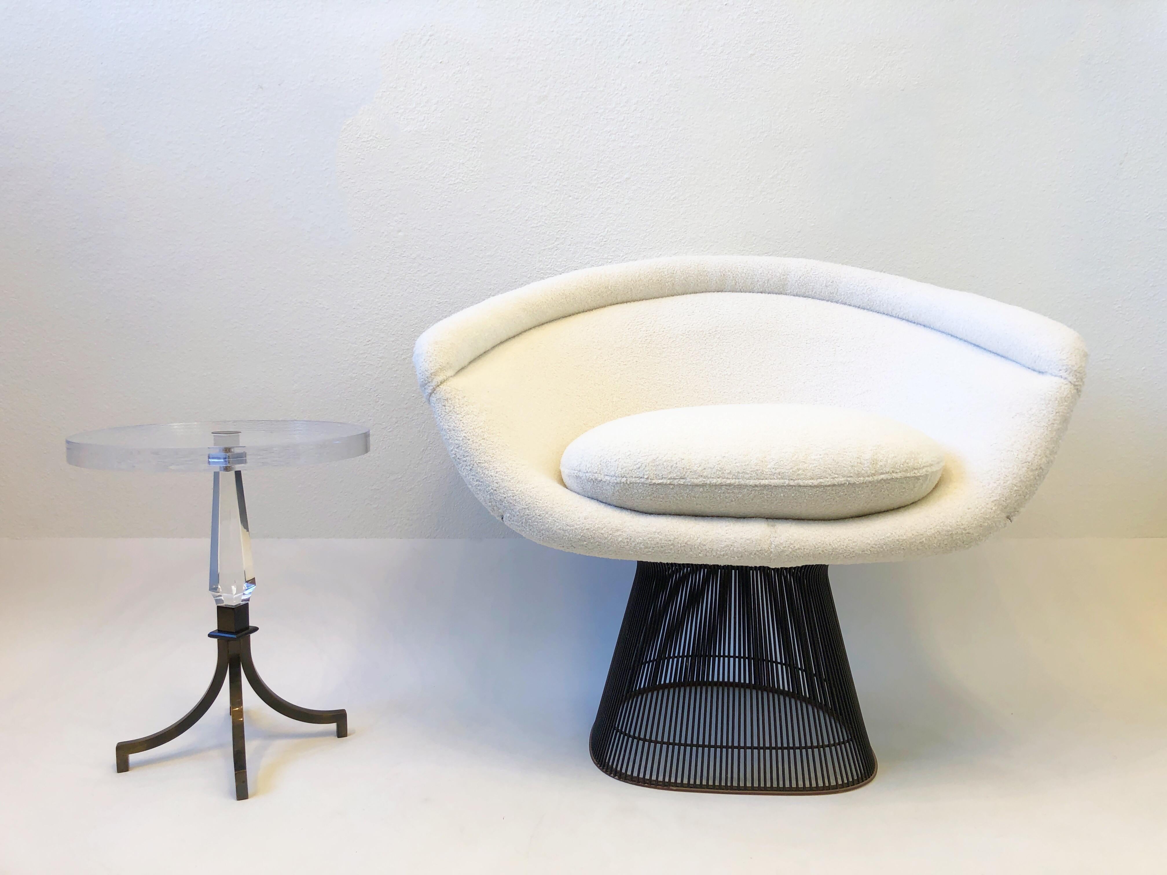 Bronze and Boucle Lounge Chair by Warren Platner for Knoll  4