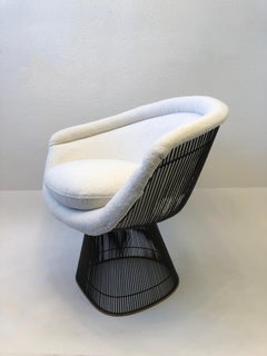 Bronze and Boucle Lounge Chair by Warren Platner for Knoll