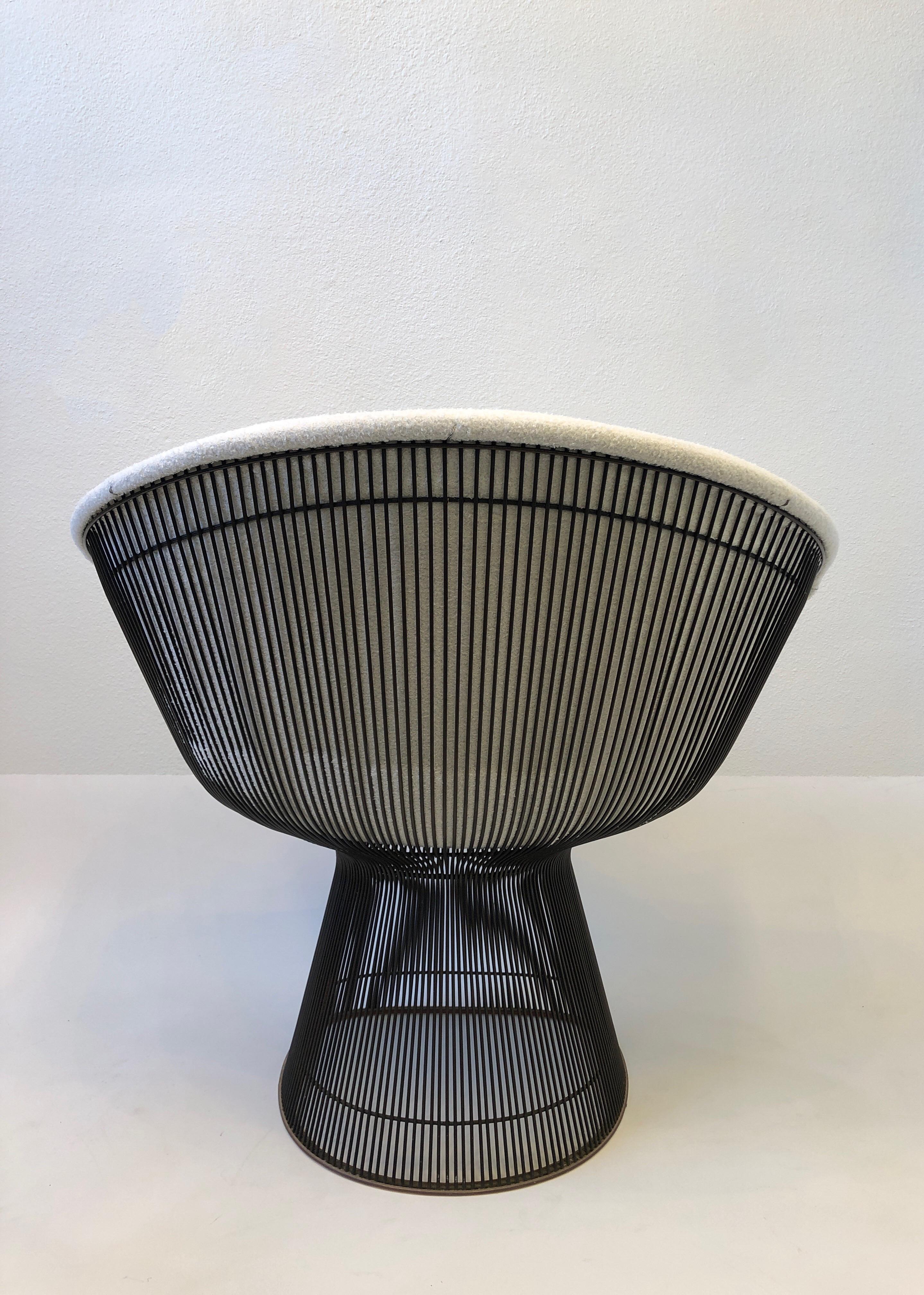 Mid-Century Modern Bronze and Boucle Lounge Chair by Warren Platner for Knoll 