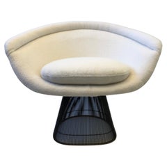 Fauteuil de salon en bronze et tissu bouclé de Warren Platner pour Knoll 