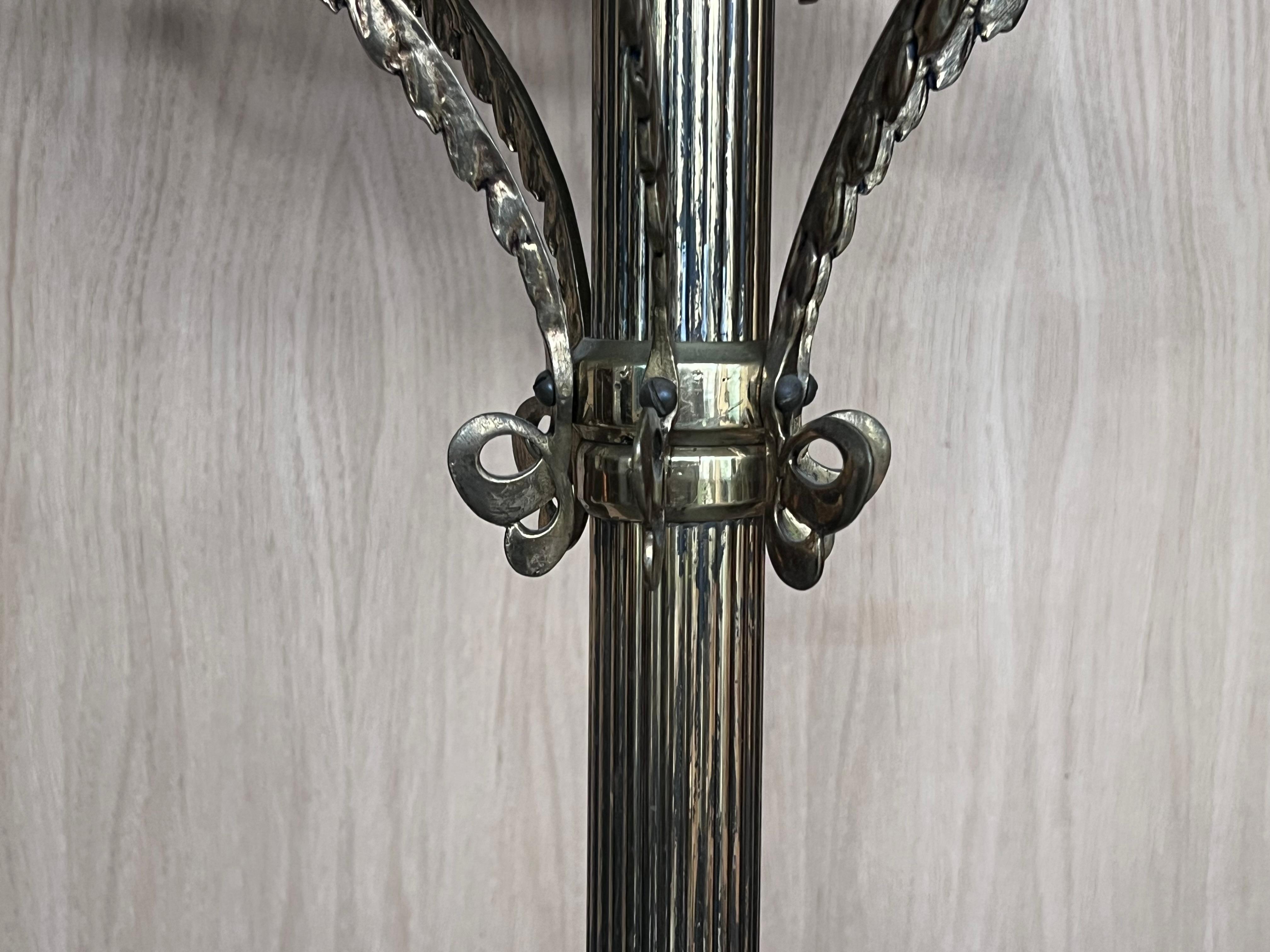 Bronze and Brass Burnished Art Nouveau Belle Epoque Hanger, Bronze Grifone Feet For Sale 3