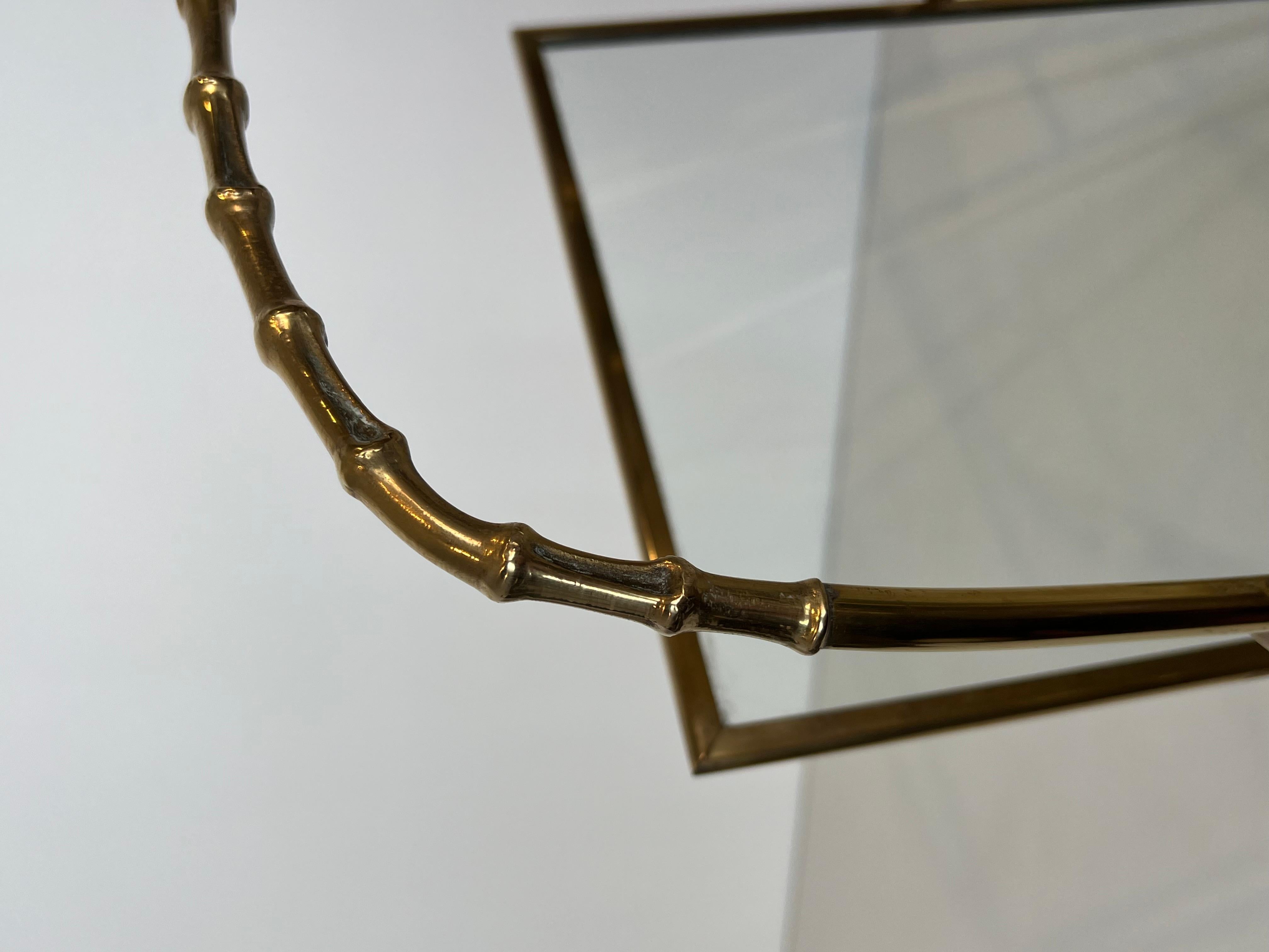 Bronze and Brass Faux-Bamboo Magazine Rack by Maison Baguès In Good Condition For Sale In Marcq-en-Barœul, Hauts-de-France
