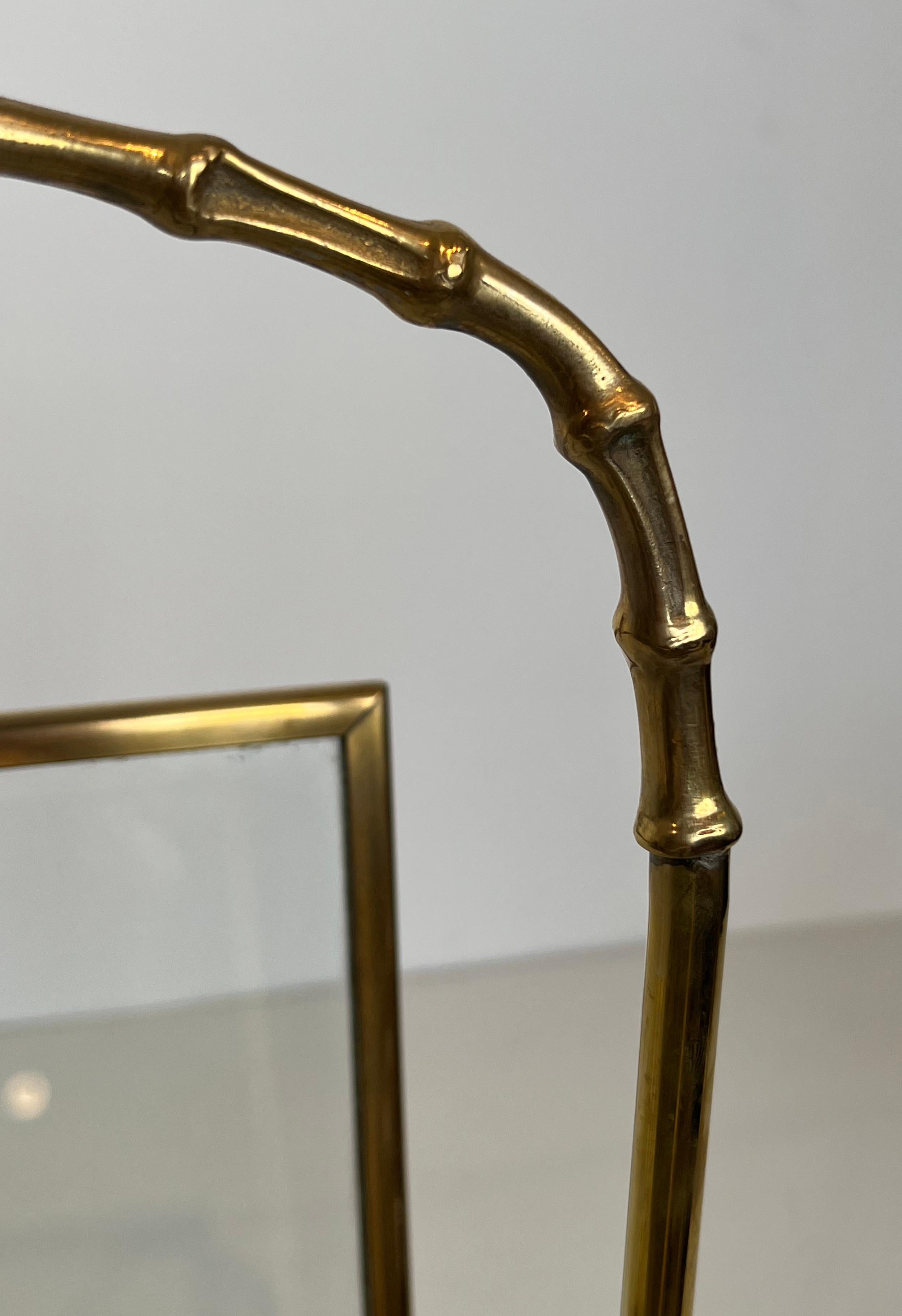 Bronze and Brass Faux-Bamboo Magazine Rack by Maison Baguès For Sale 2