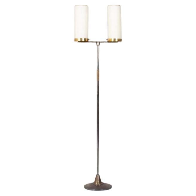 Bronze and brass floor lamp, 1950s