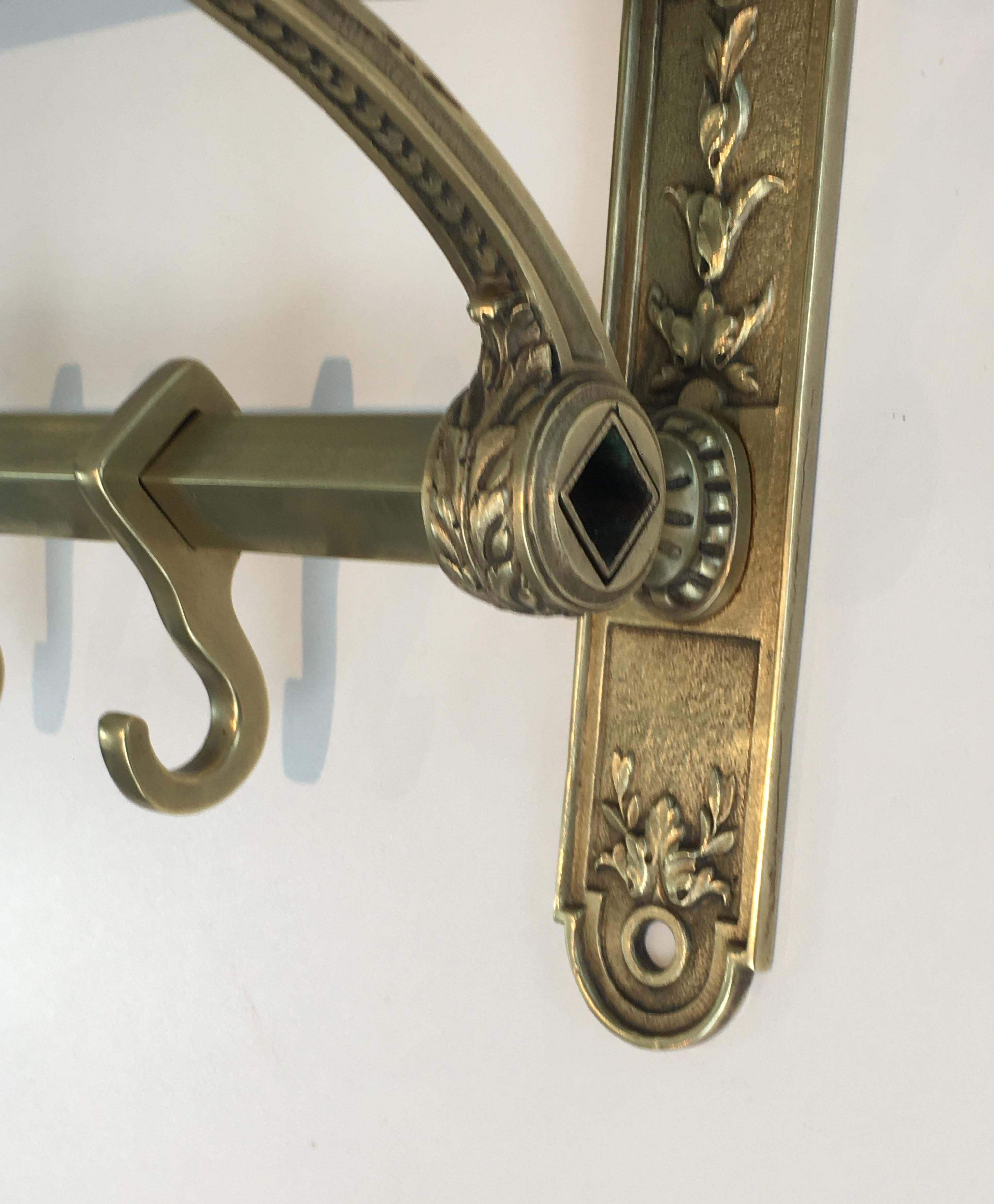 Bronze and Brass Neoclassical Wall Coat Hanger, French, circa 1900 6