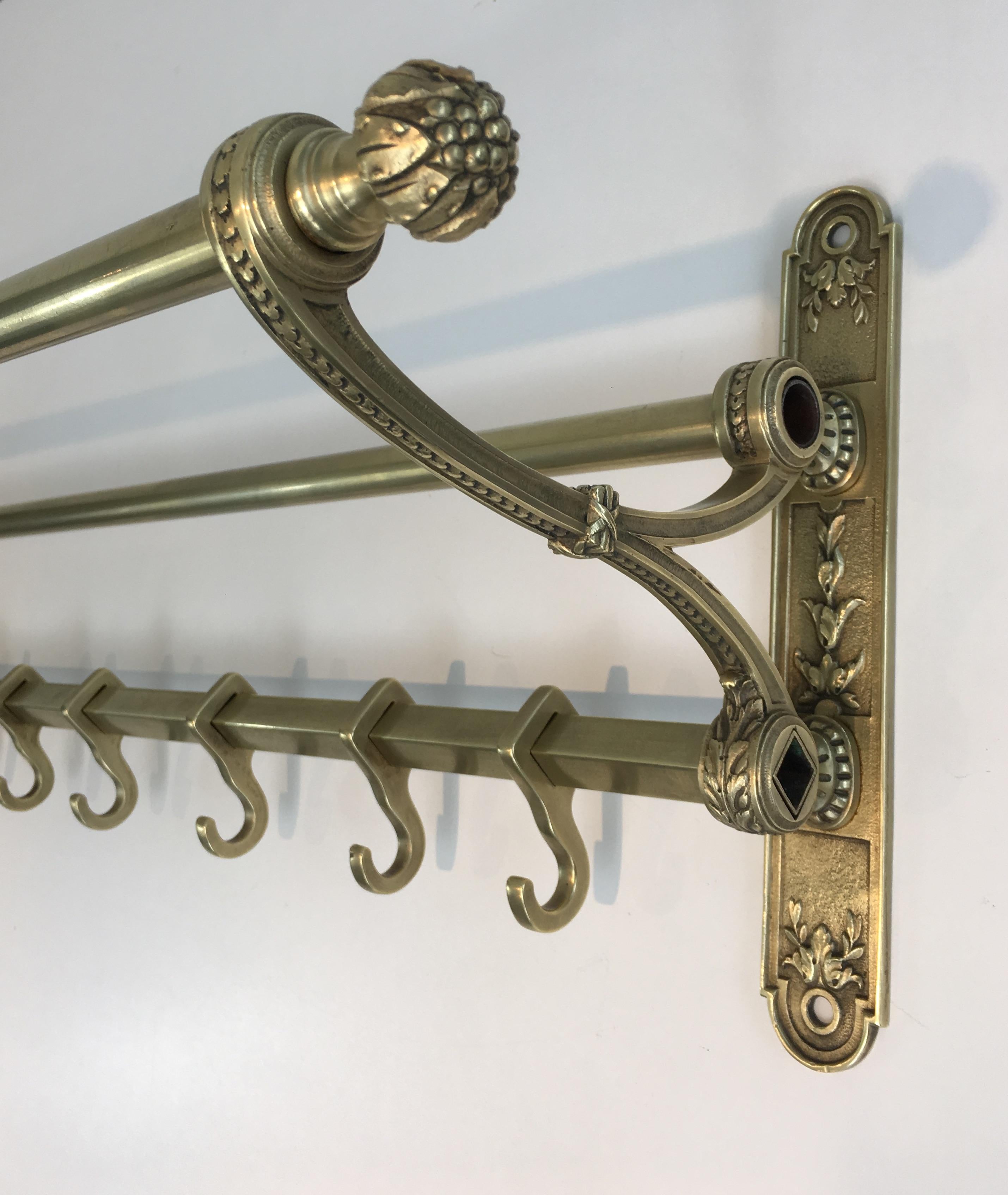 Bronze and Brass Neoclassical Wall Coat Hanger, French, circa 1900 9