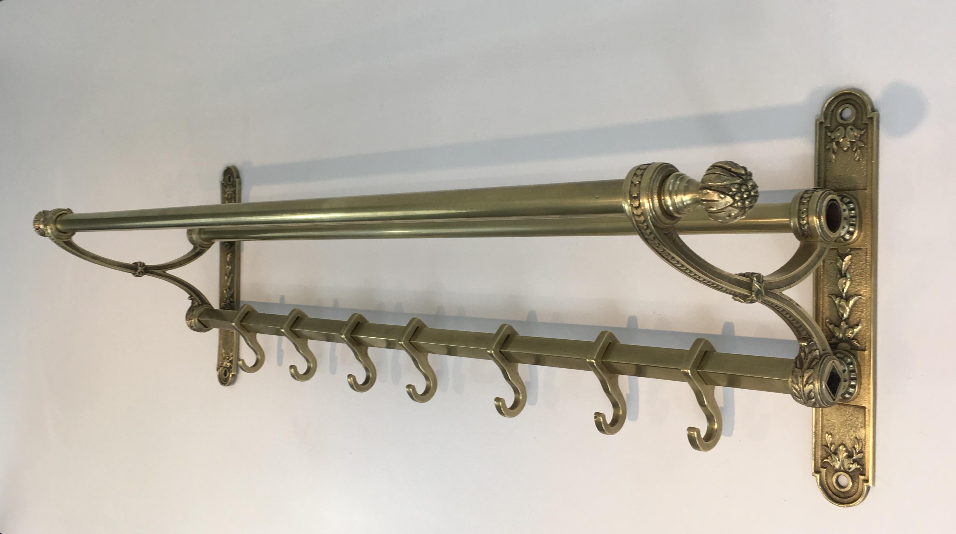 Bronze and Brass Neoclassical Wall Coat Hanger, French, circa 1900 13