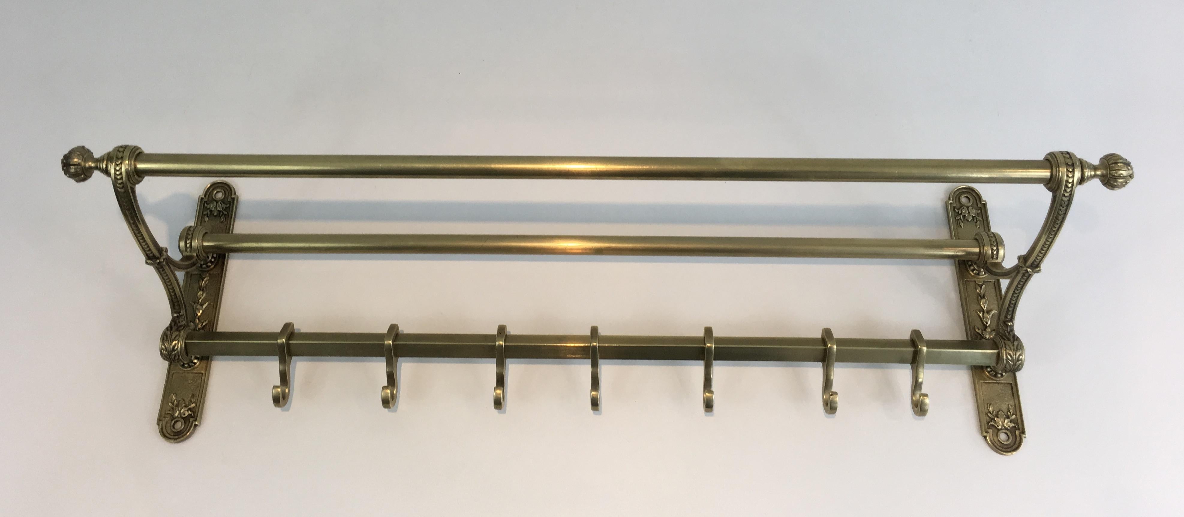 Bronze and Brass Neoclassical Wall Coat Hanger, French, circa 1900 In Good Condition In Marcq-en-Barœul, Hauts-de-France