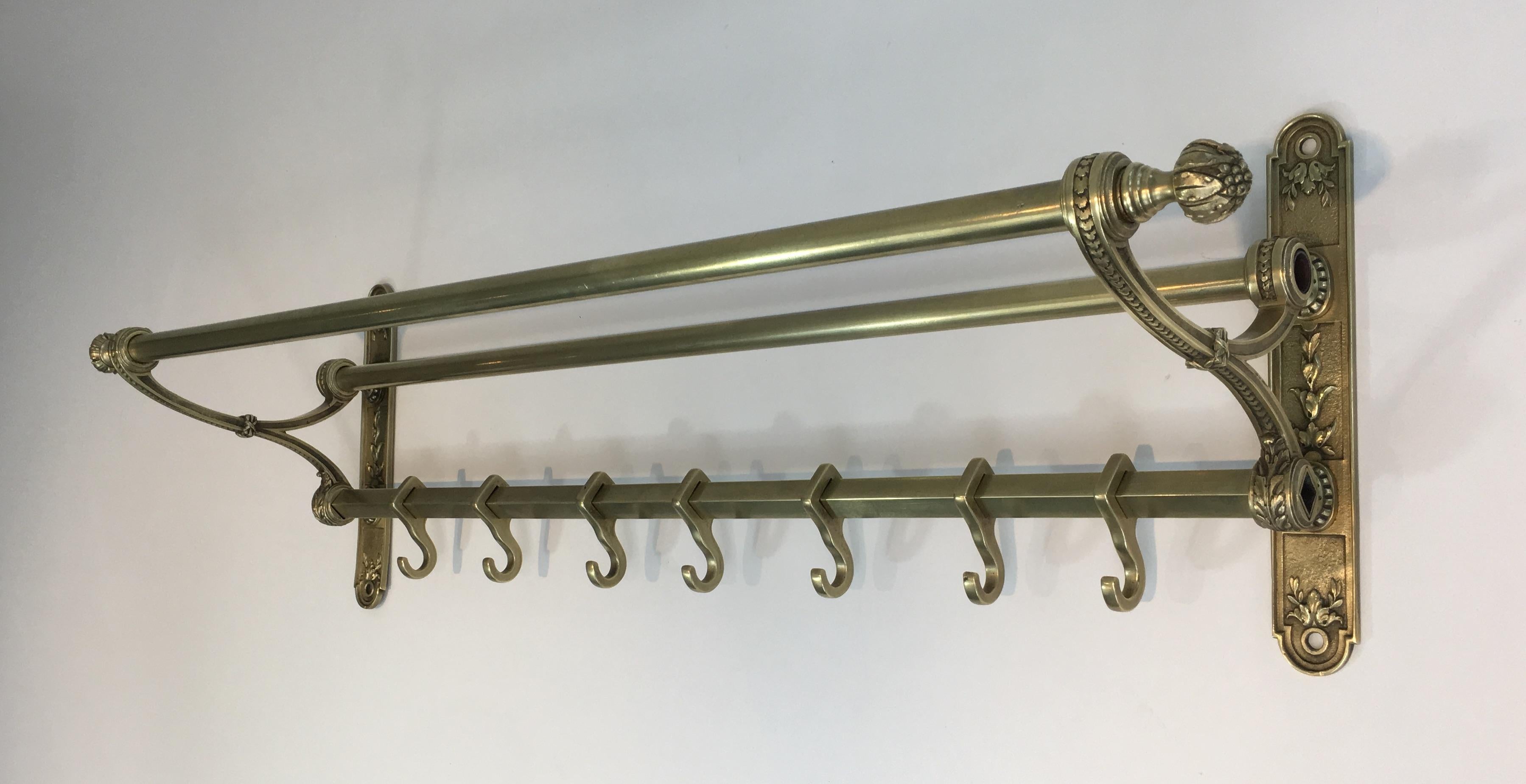 Early 20th Century Bronze and Brass Neoclassical Wall Coat Hanger, French, circa 1900