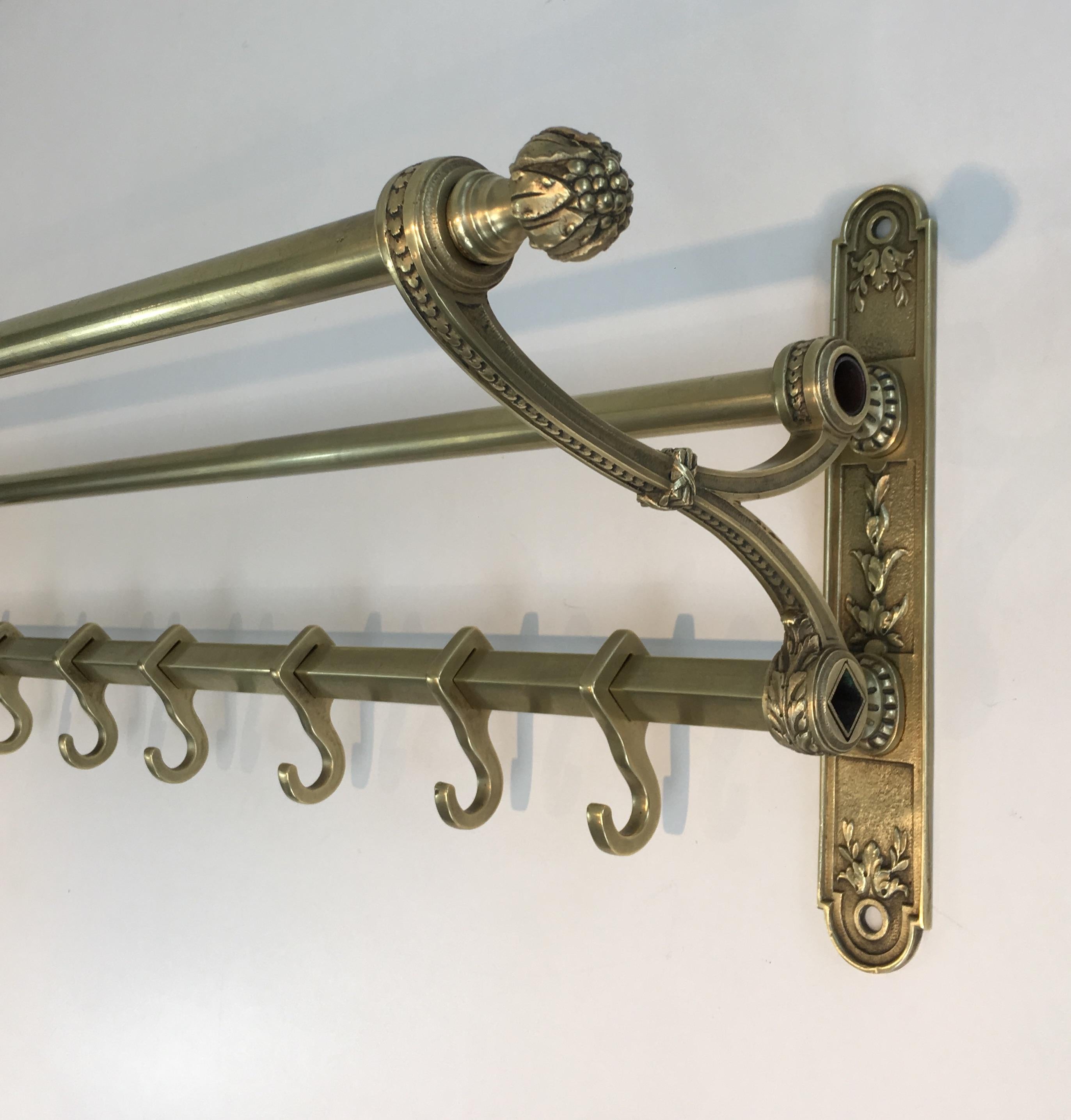 Bronze and Brass Neoclassical Wall Coat Hanger, French, circa 1900 2
